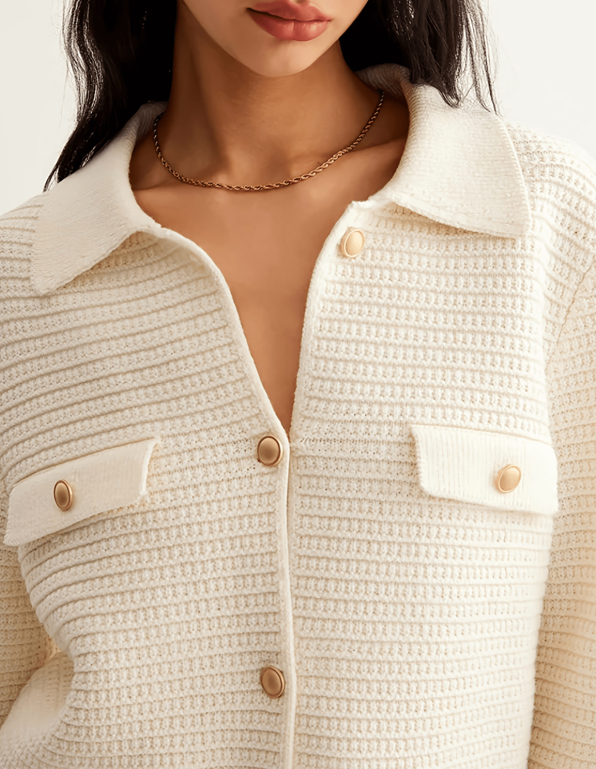The Metal Button Knit Cardigan