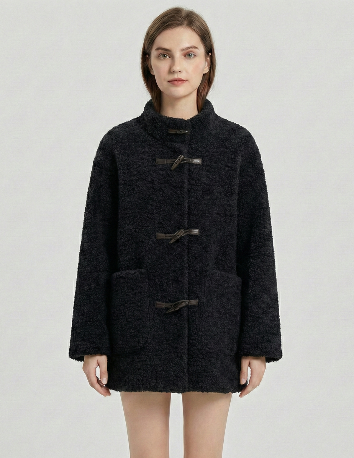 The Selene Stand-Collar Wool Jacket