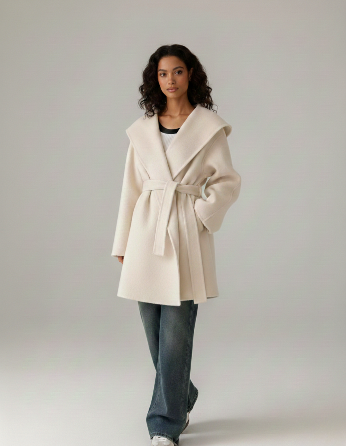 The Aurelia Lace-Up Wool Coat