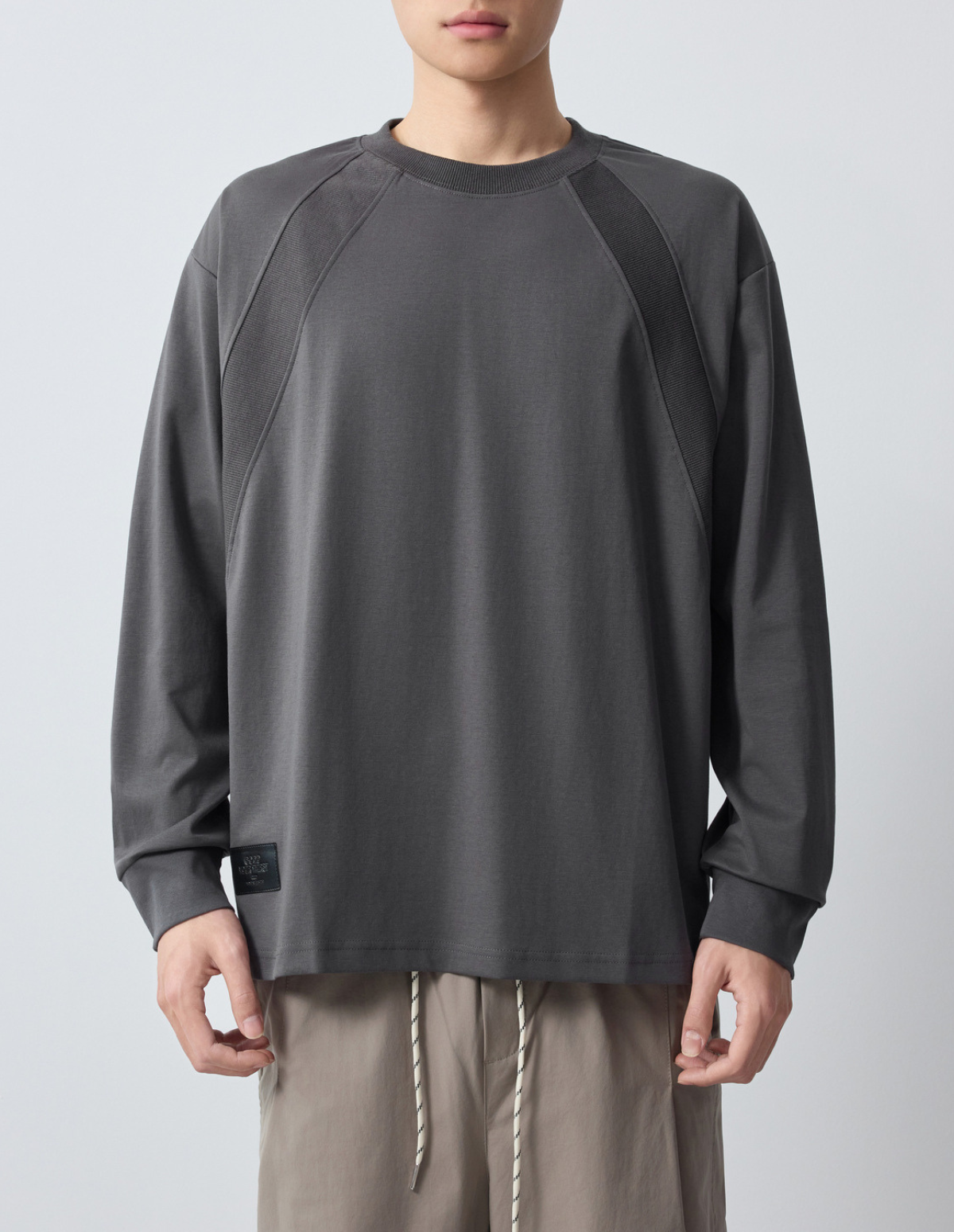 Elvian Ribbed Patchwork Long-Sleeve
