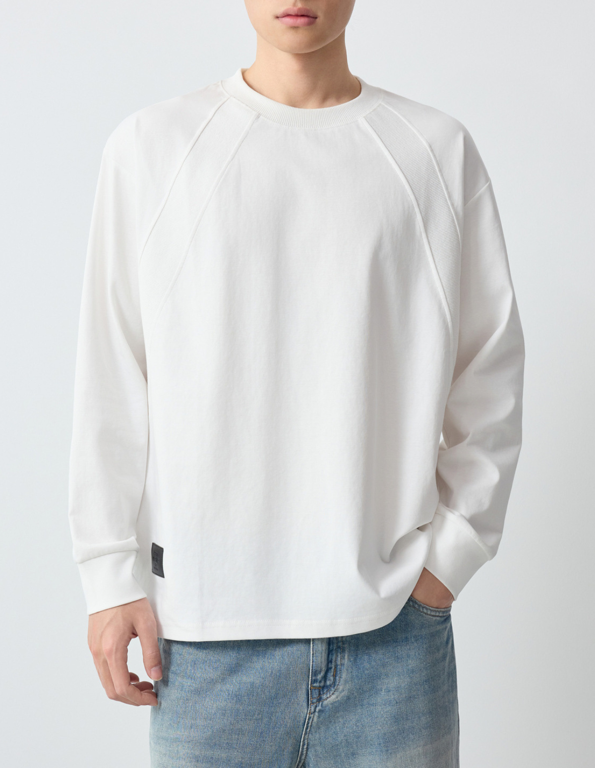 Elvian Ribbed Patchwork Long-Sleeve