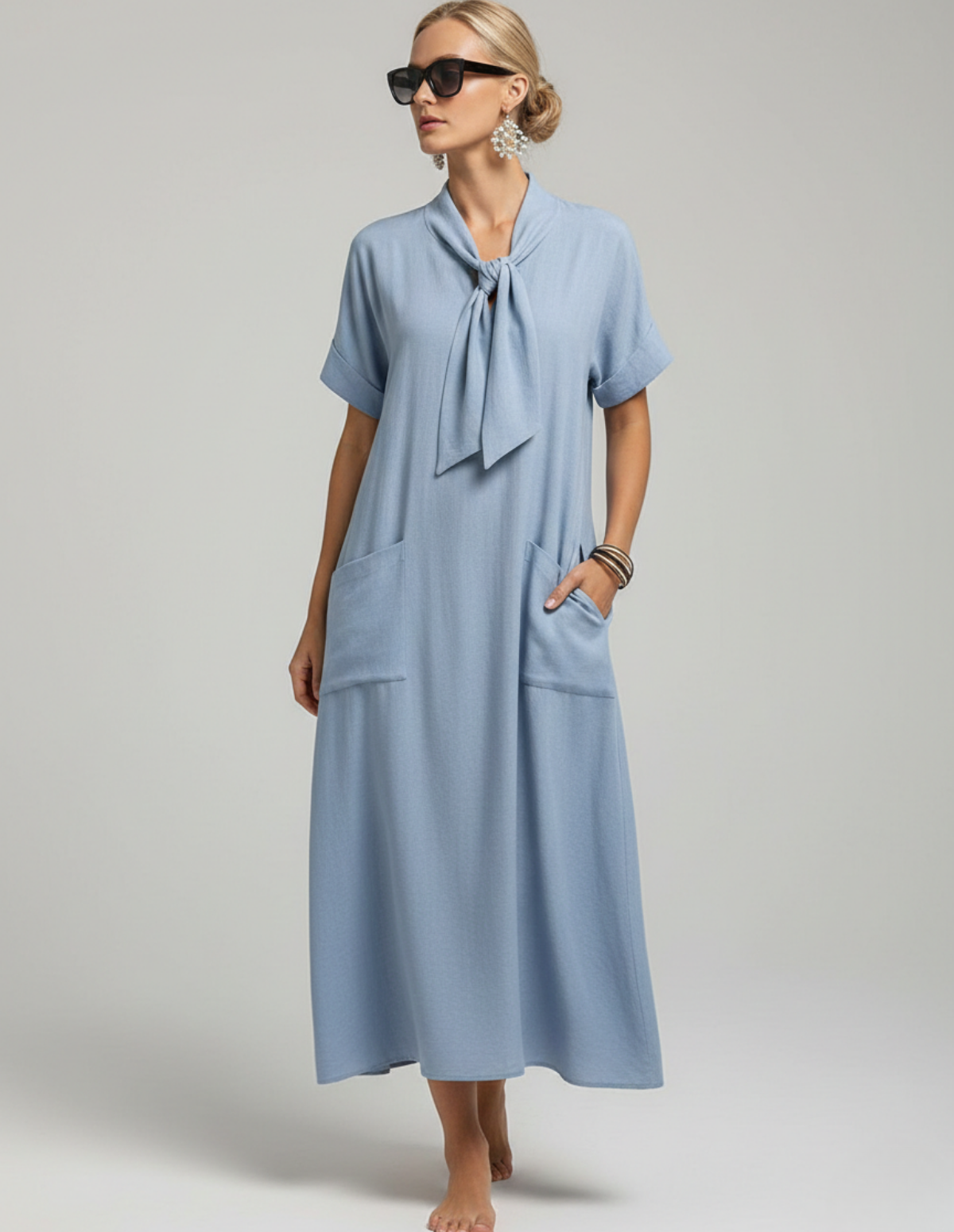 The Bow-Tie Linen Dress