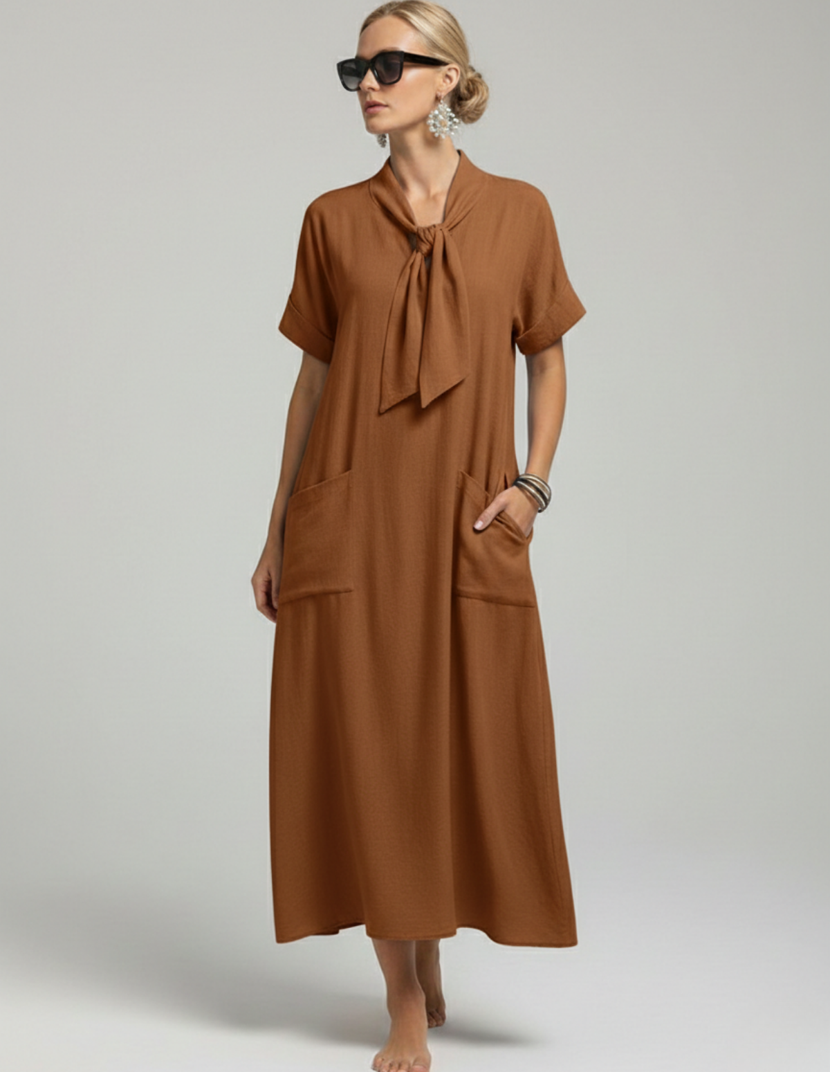The Bow-Tie Linen Dress