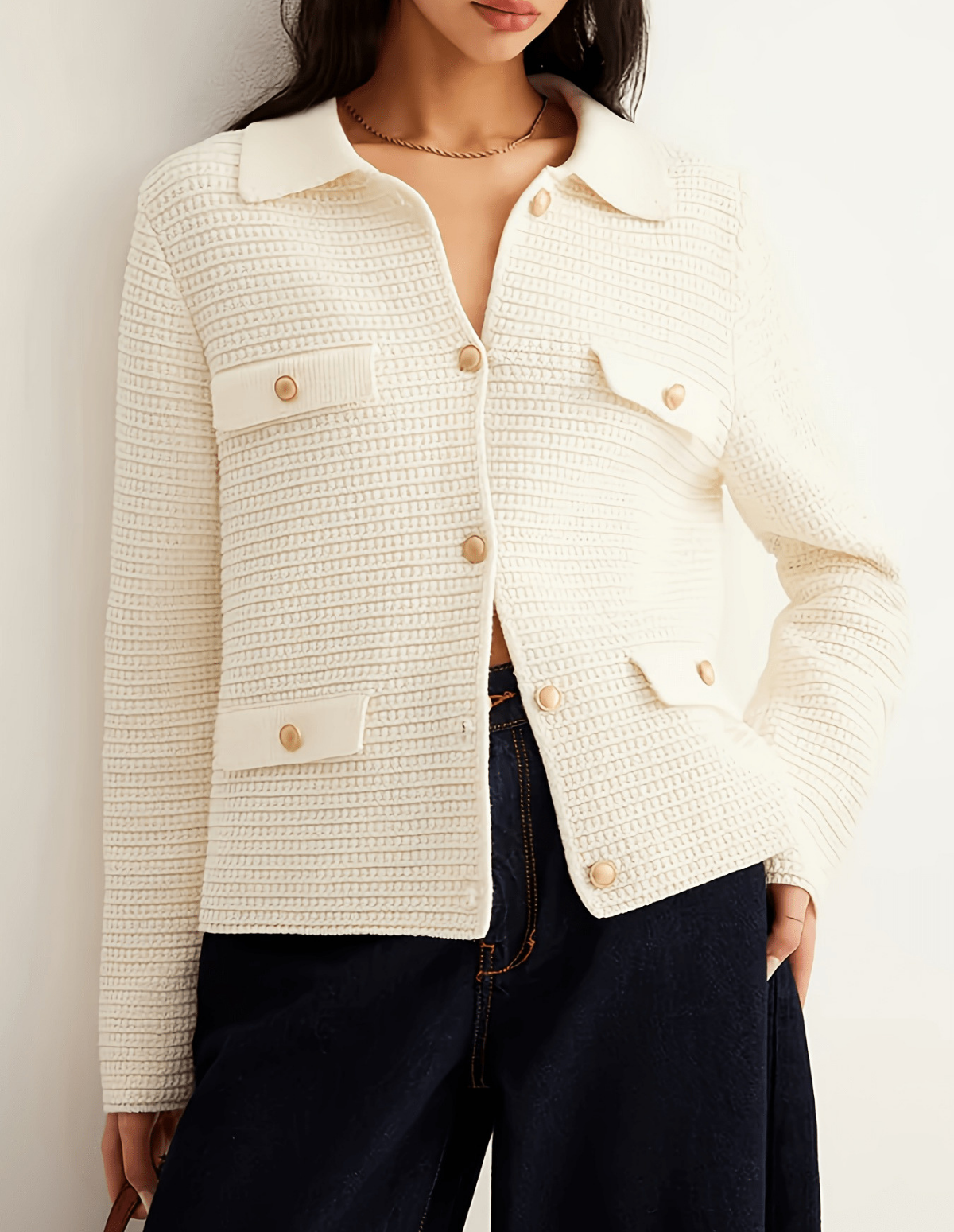 The Metal Button Knit Cardigan