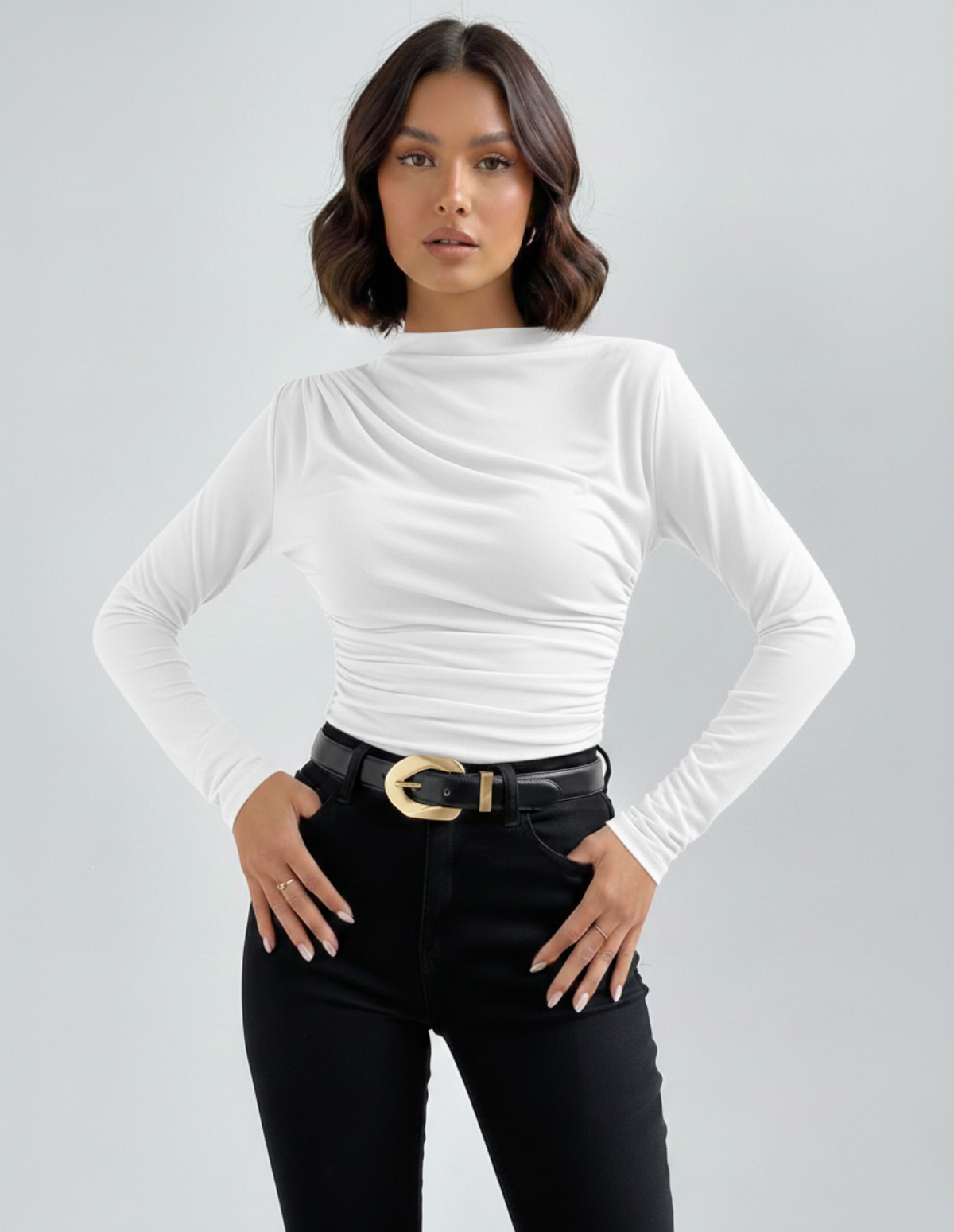 The Slim Base Pleated Long Sleeve