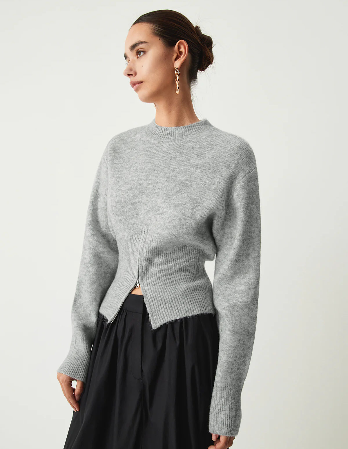 Half Zip Fuzzy Sweater