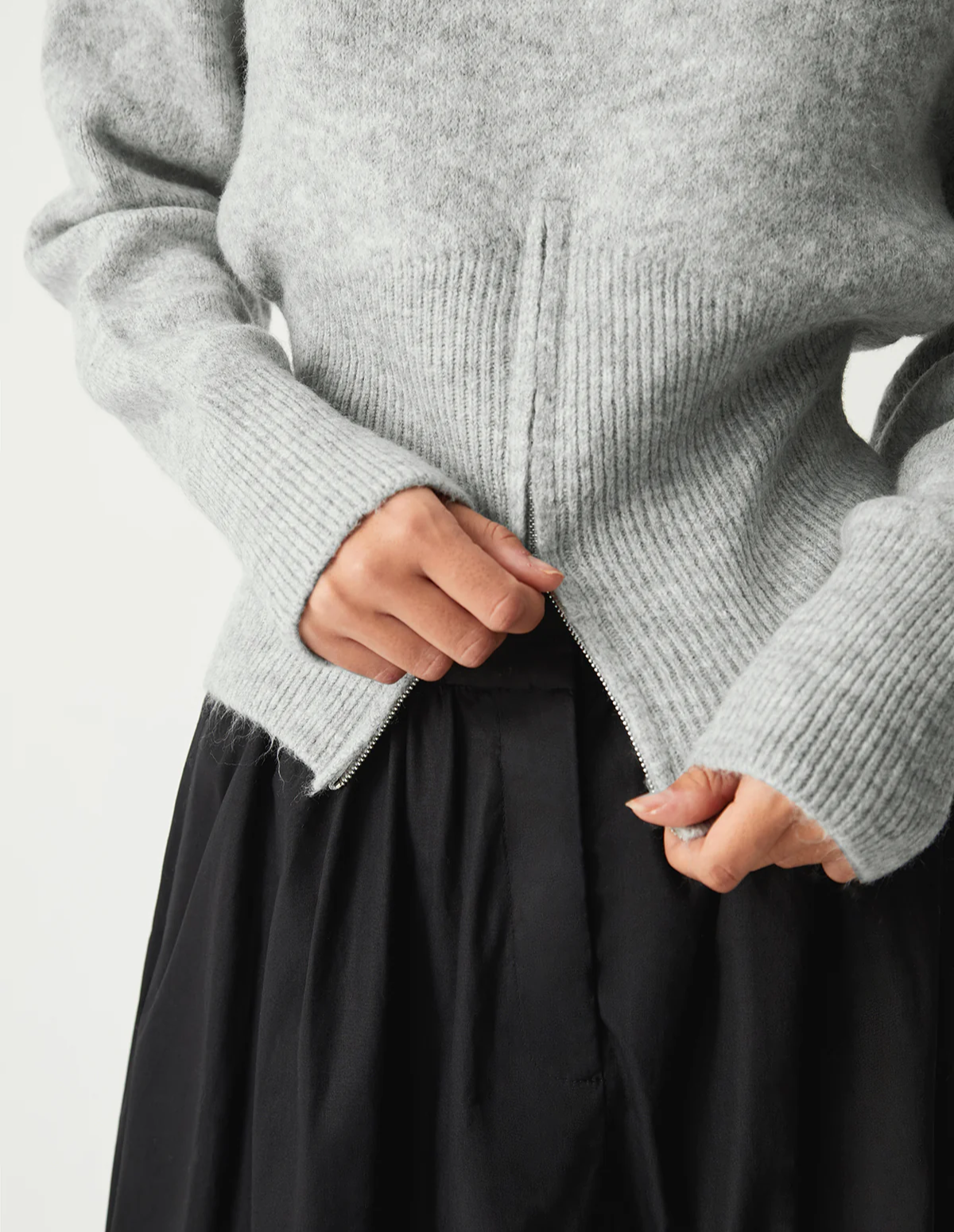 Half Zip Fuzzy Sweater