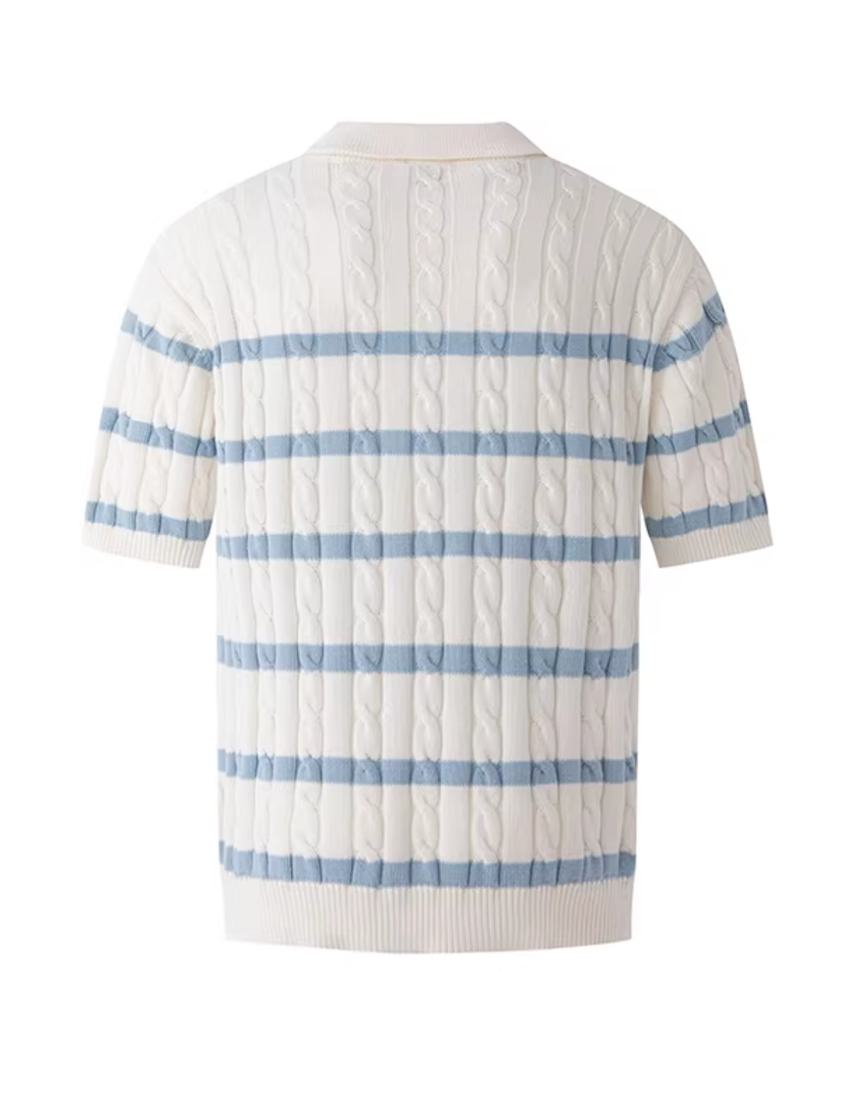 Striped Knit Polo Short Sleeve