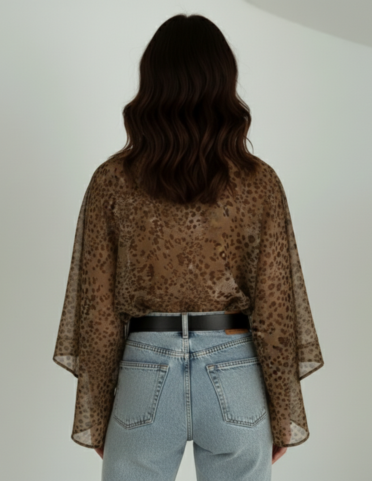 The Leopard Stand-Collar Lace-Up Shirt