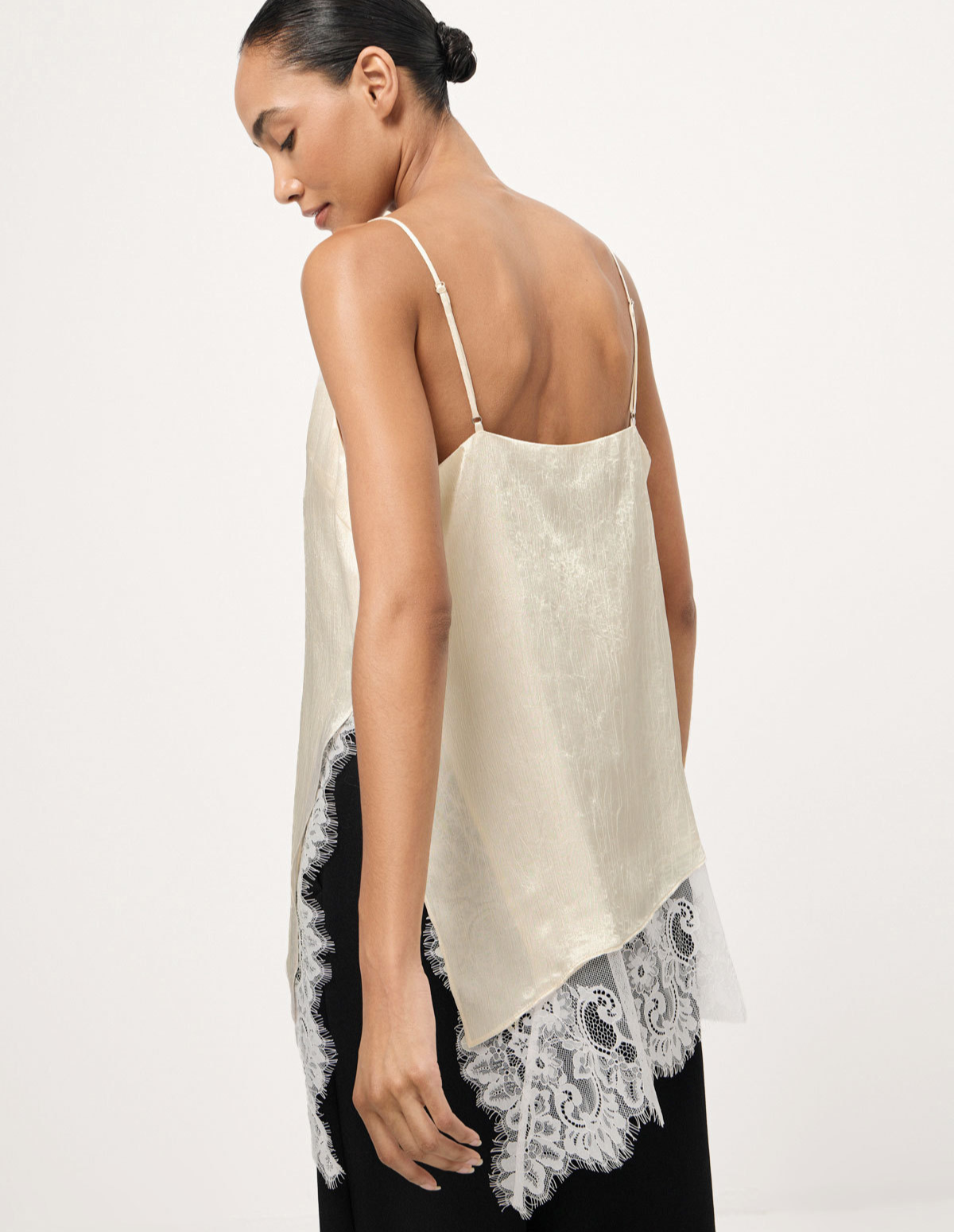 The Asymmetrical Lace Camisole Top