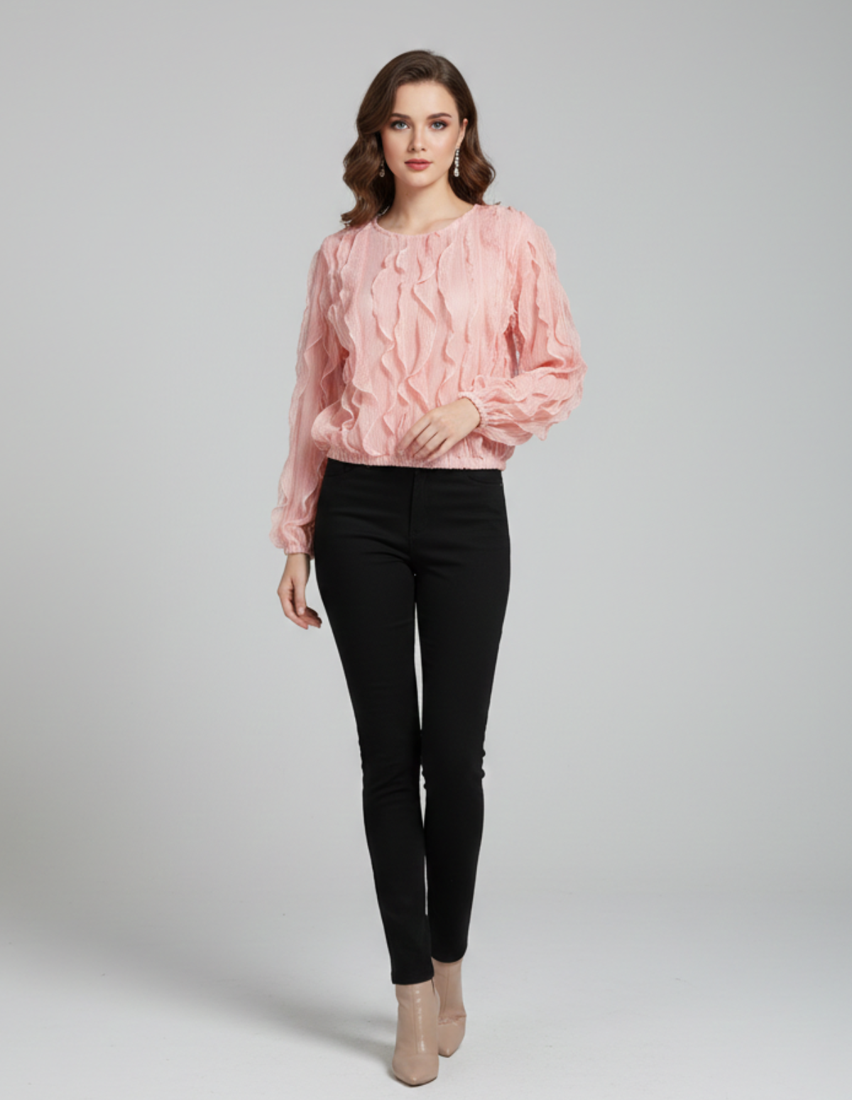 Layered Lace Long-Sleeve Shirt