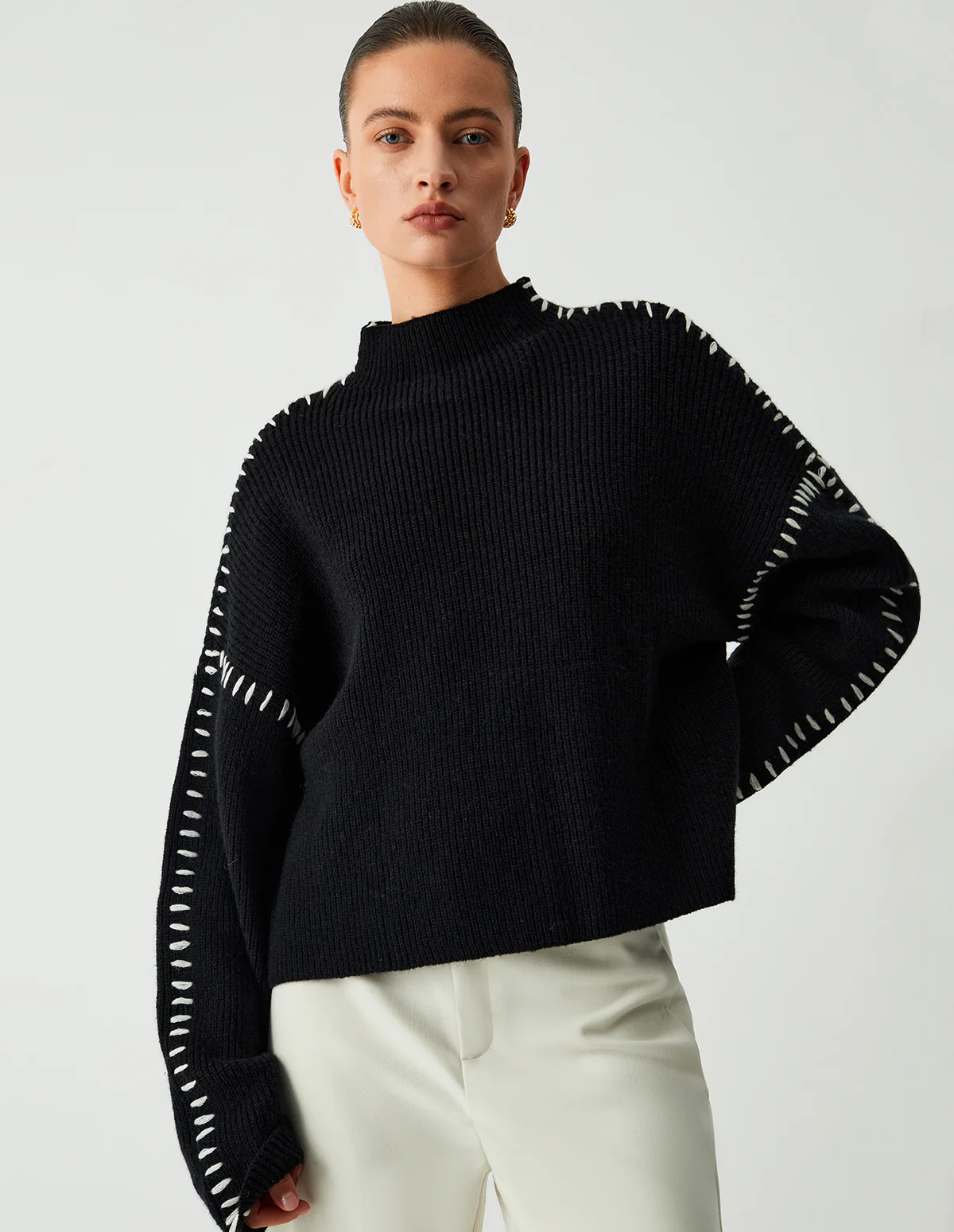 The Elowen Contrast Stitch Sweater