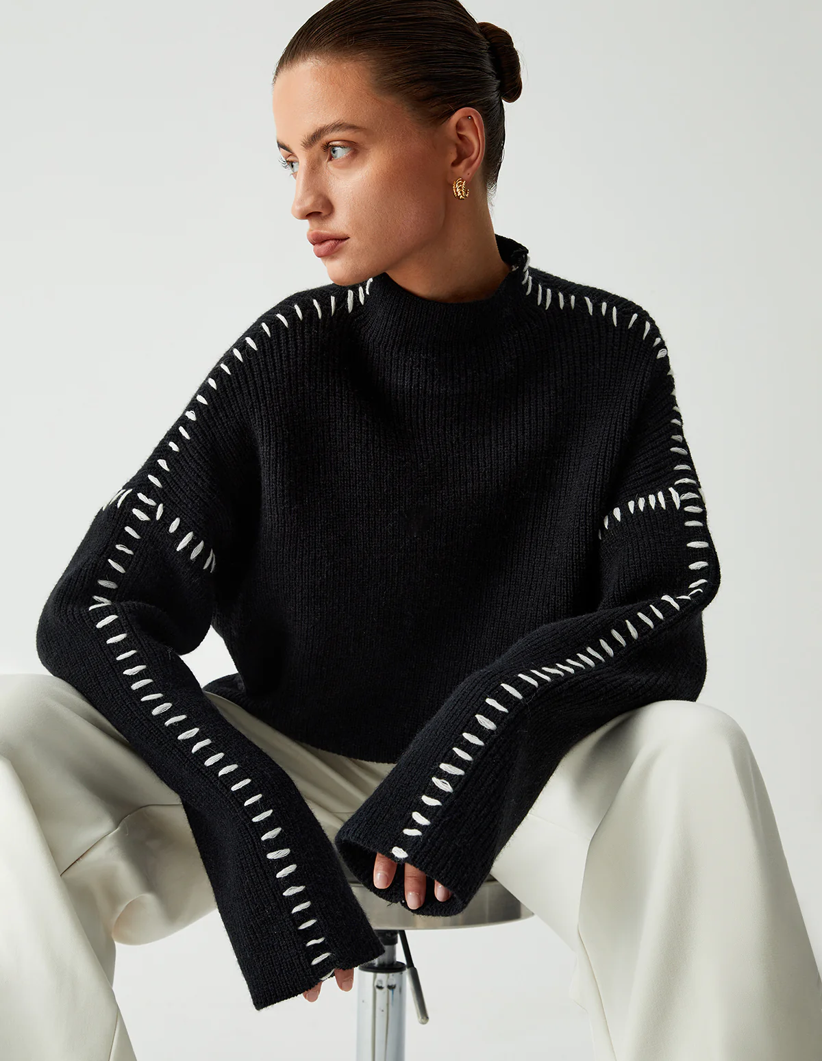 The Elowen Contrast Stitch Sweater