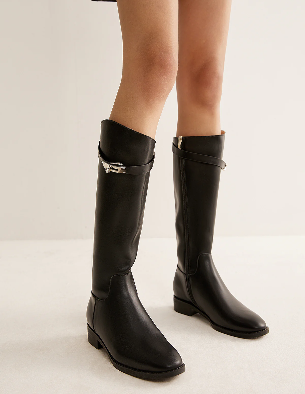 Belted Knee-High Boots
