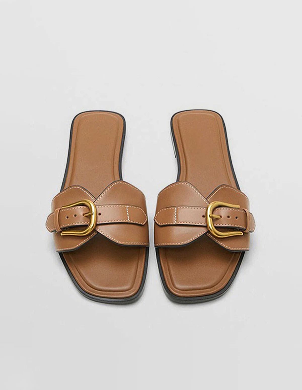Buckled Strap Slide Sandals