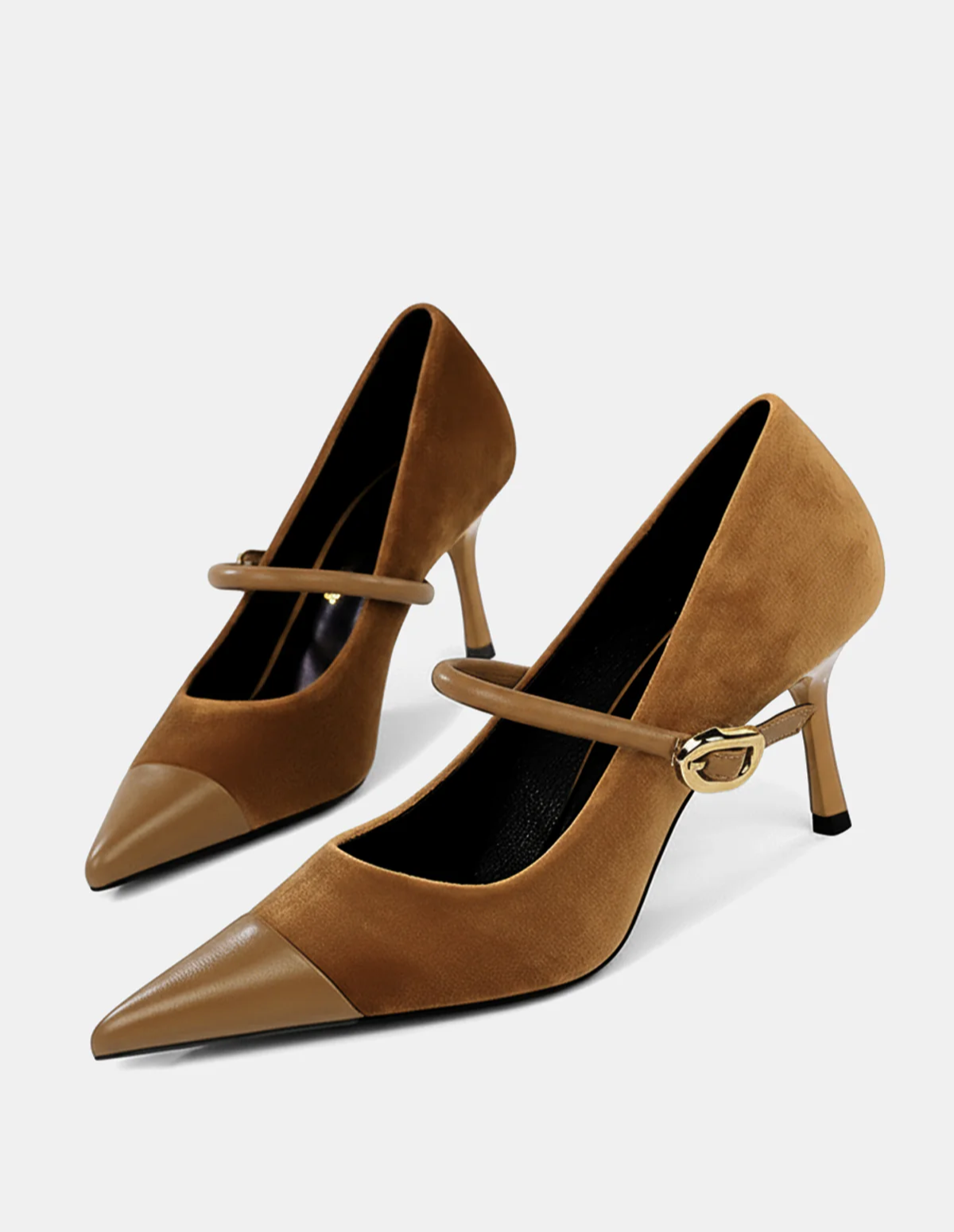 The Valerisse Suede Buckle Heels