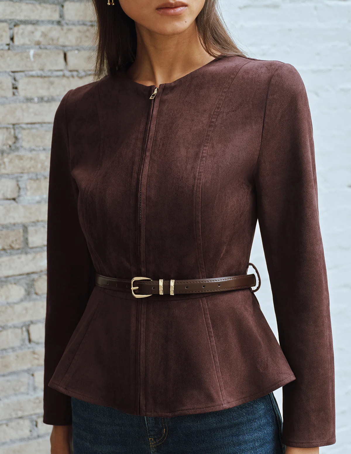 The Roselle Suede Belted Jacket
