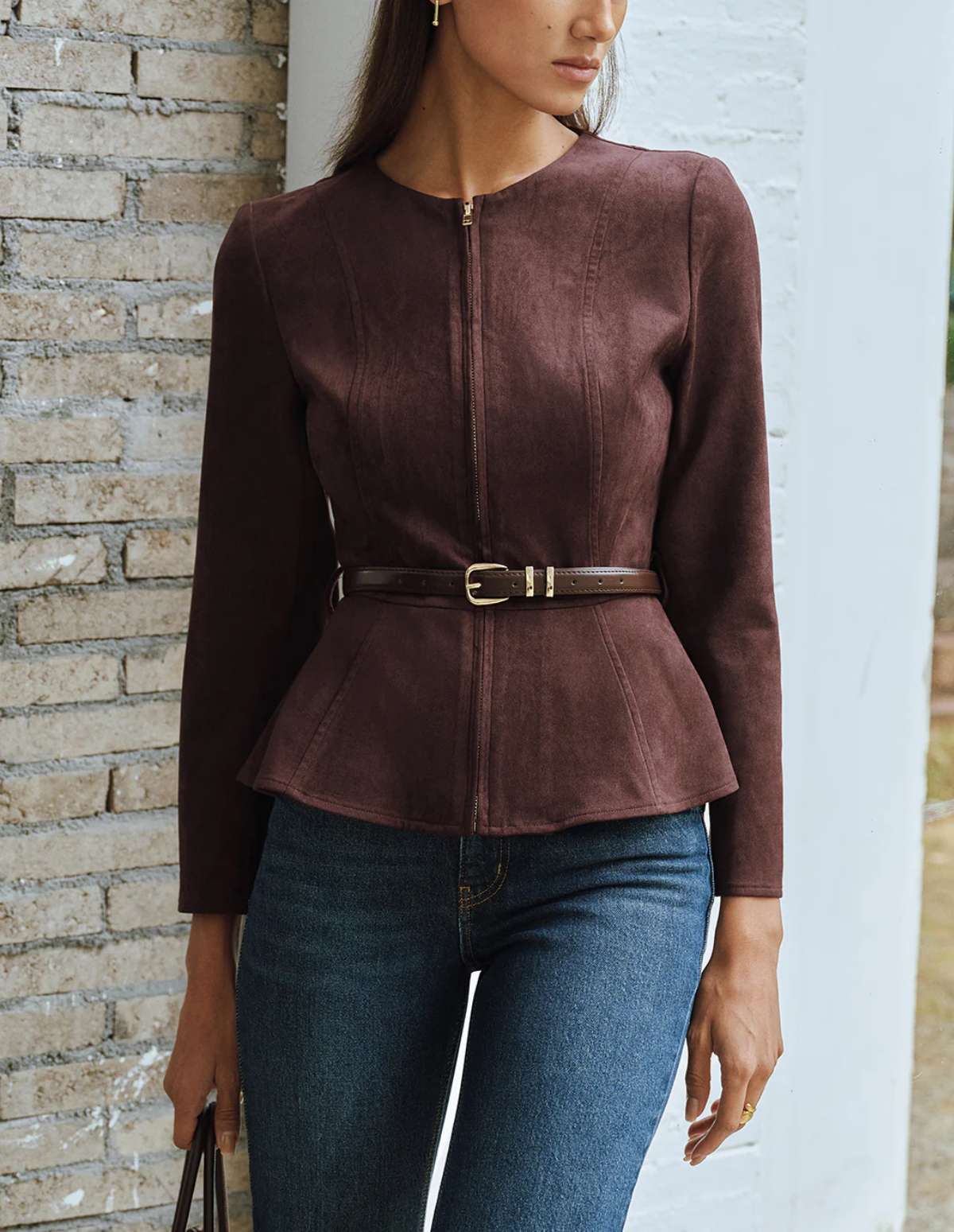 The Roselle Suede Belted Jacket