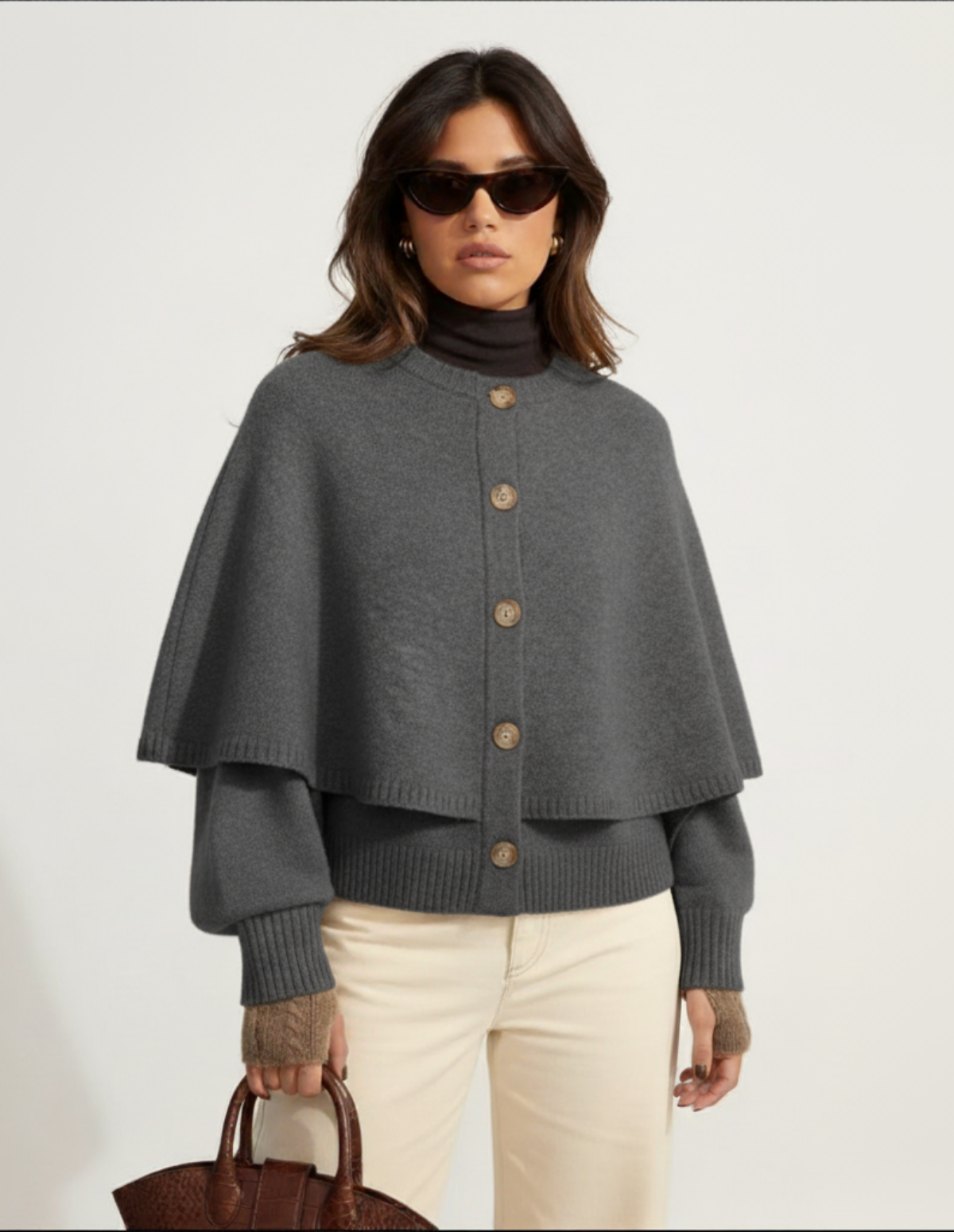 Mi Knitted Shawl Cape Jacket