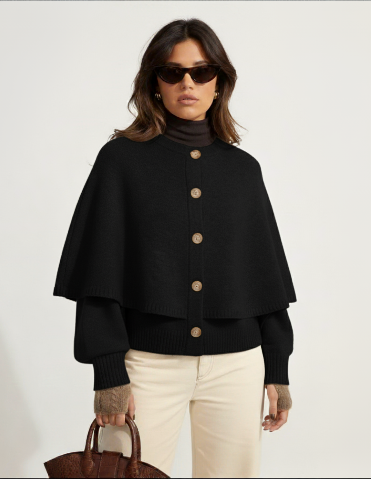 Mi Knitted Shawl Cape Jacket