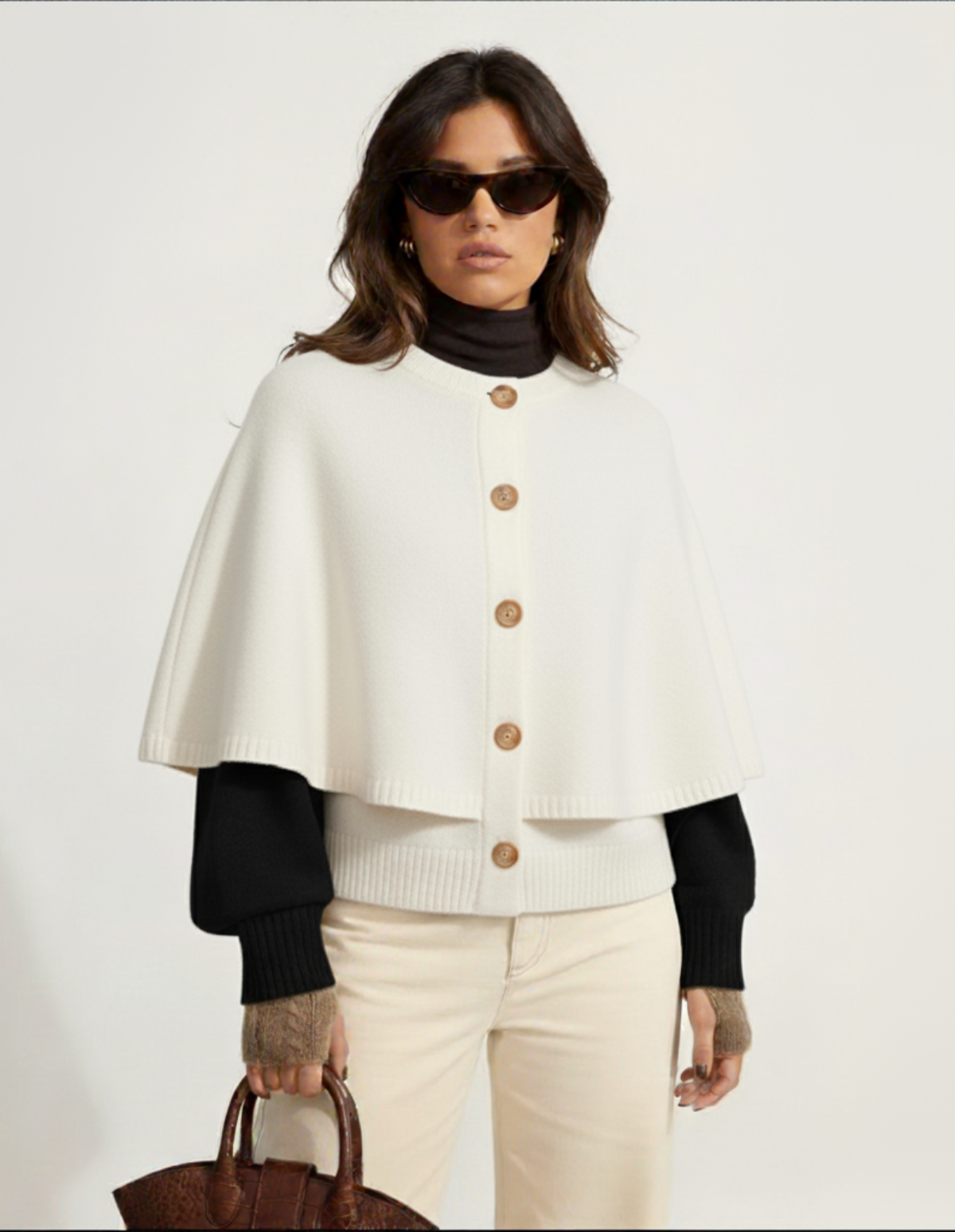 Mi Knitted Shawl Cape Jacket