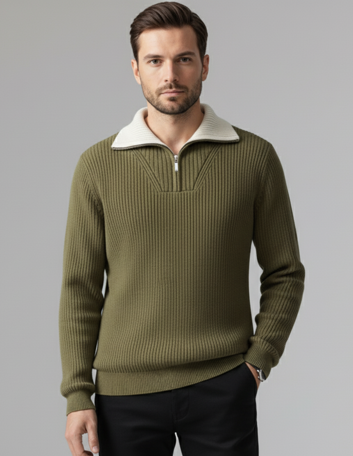 Monroe Zipped Wool Pullover