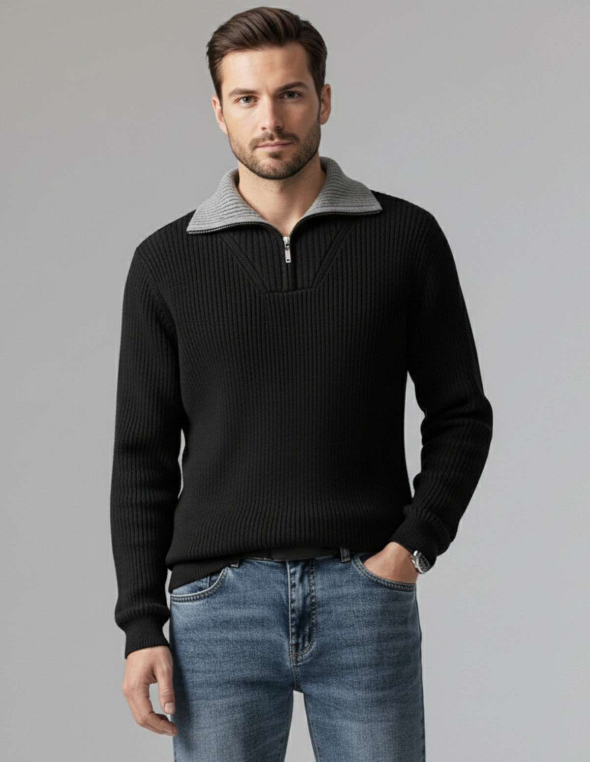 Monroe Zipped Wool Pullover