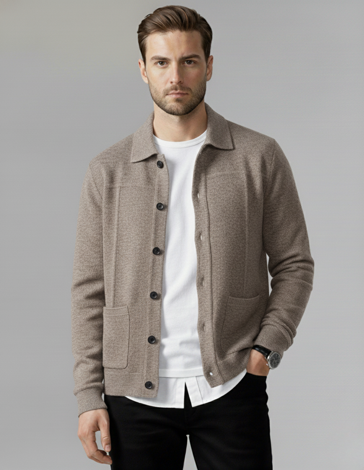 Merino Lapel Knit Jacket