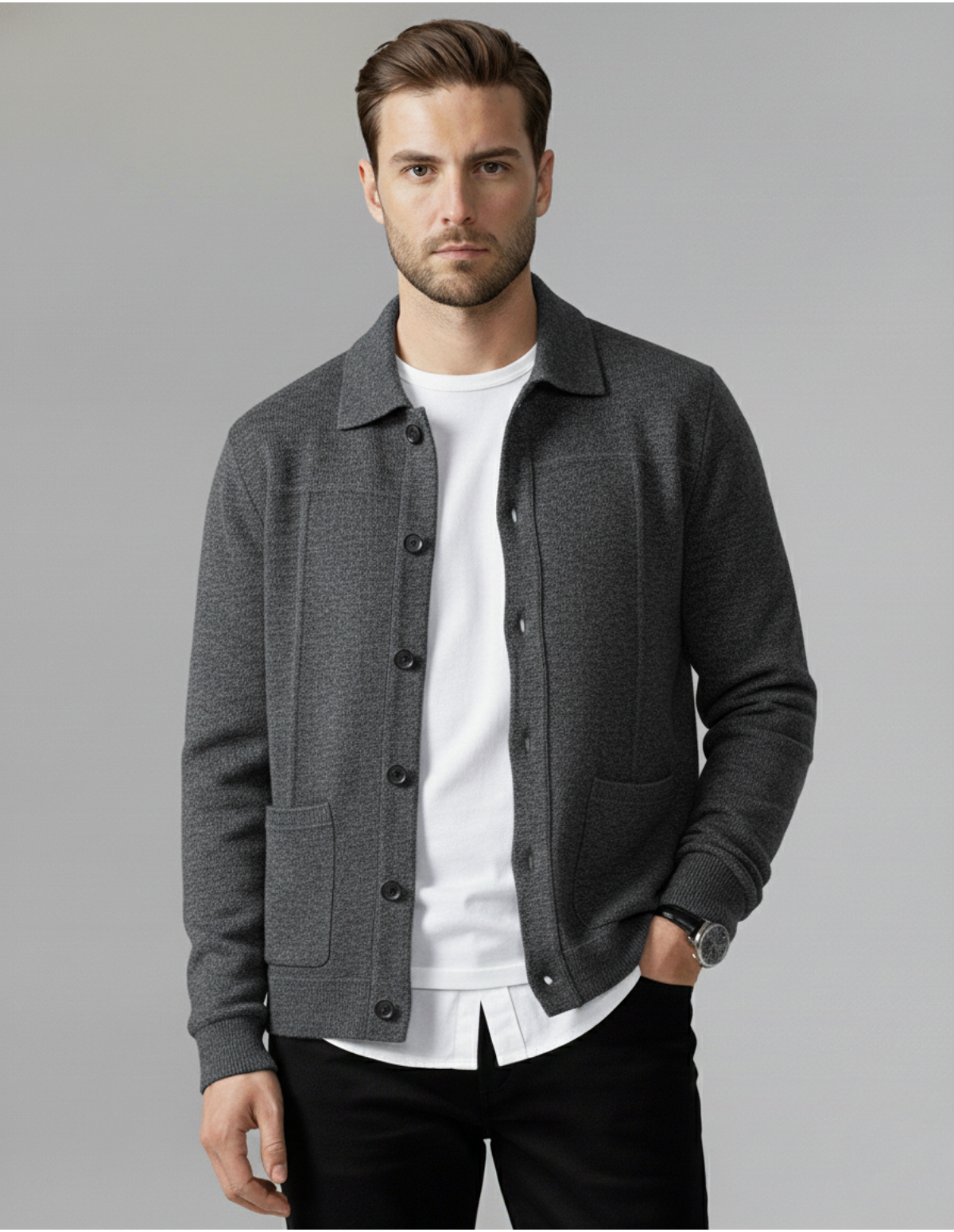 Merino Lapel Knit Jacket