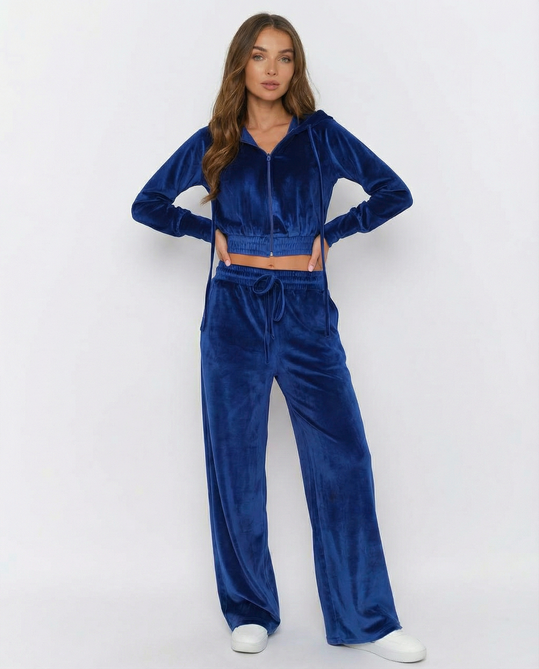 Sable Velvet Zip Cardigan Set