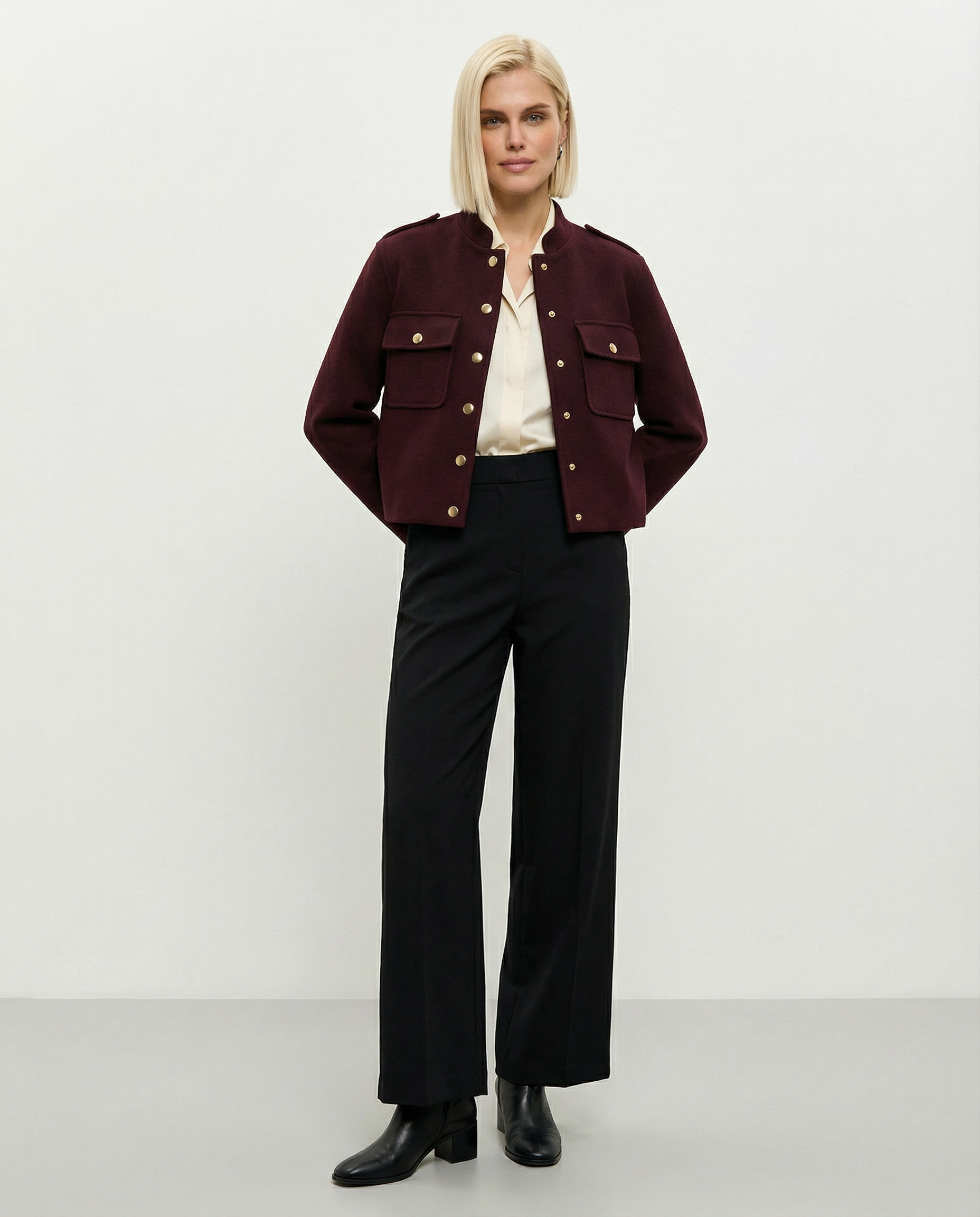 Roselle Double-Breasted Cropped Jacket