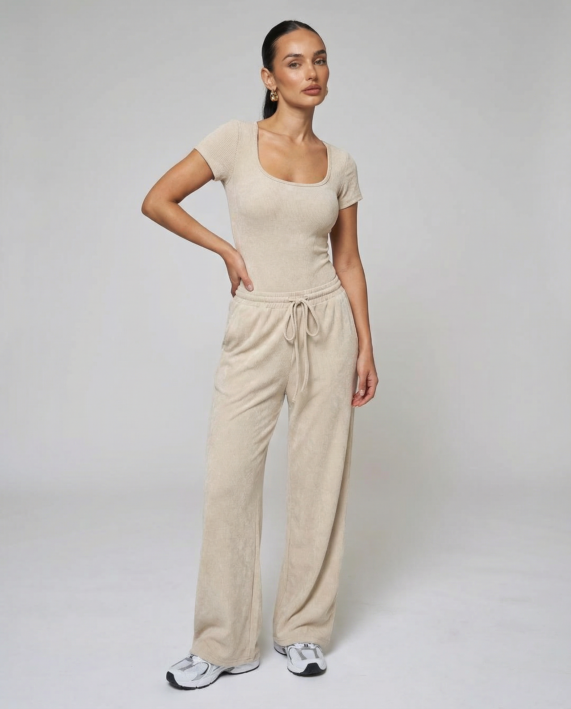 Loren Ribbed Casual Two-Piece Set