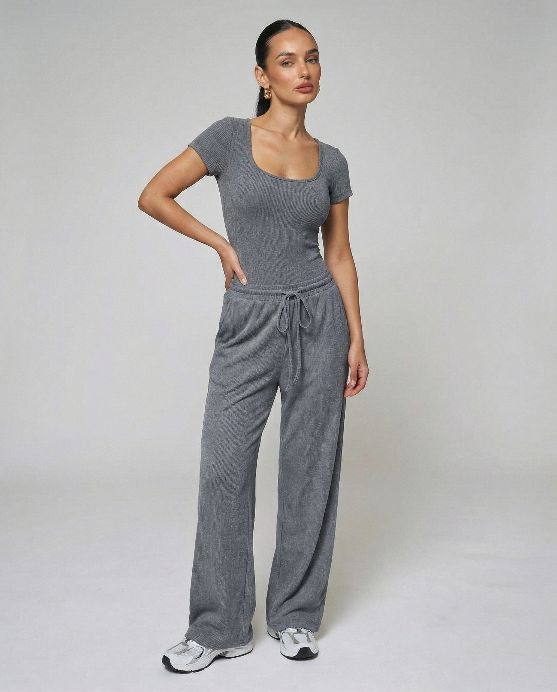Loren Ribbed Casual Two-Piece Set