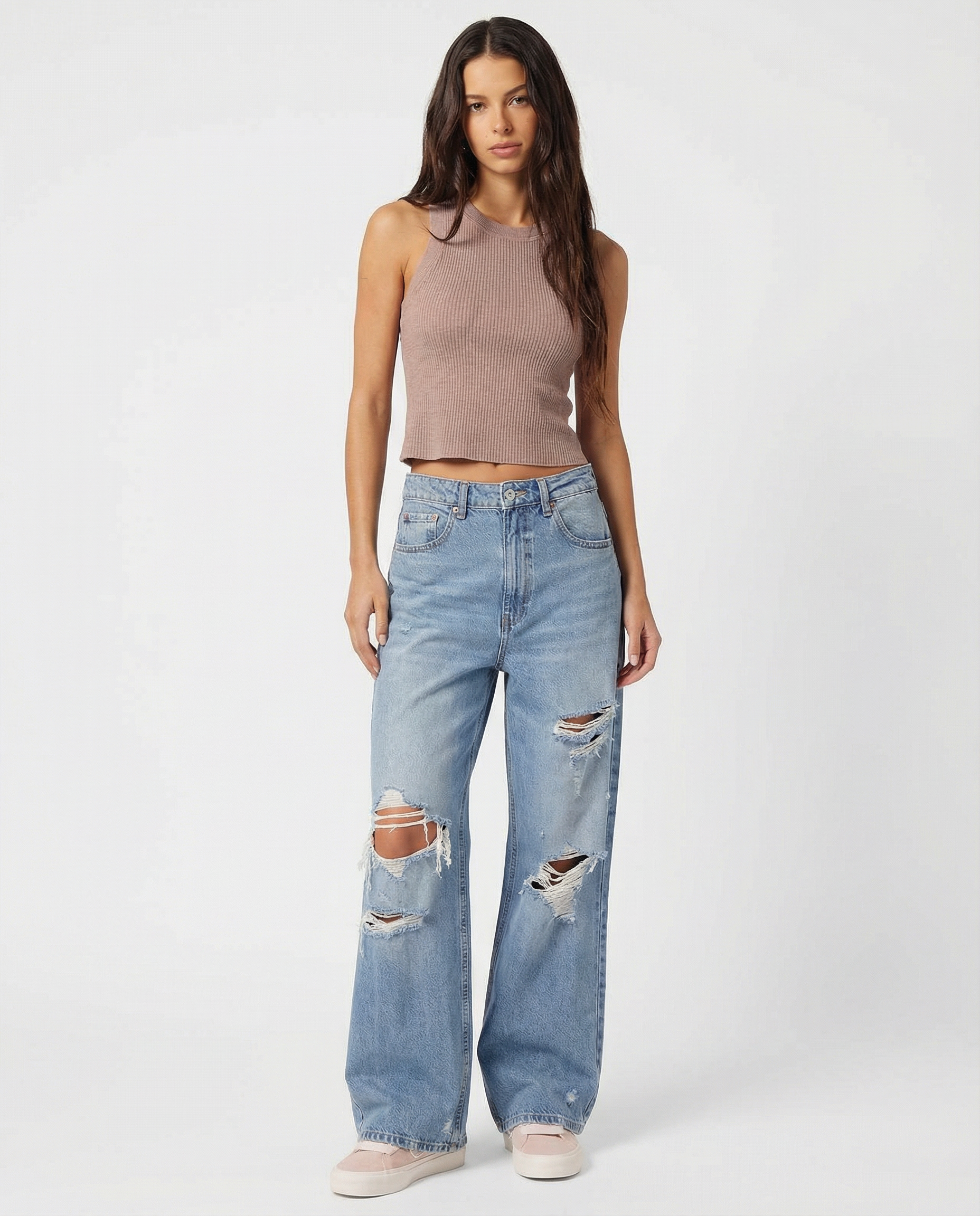 Auden Ripped Straight-Leg Jeans