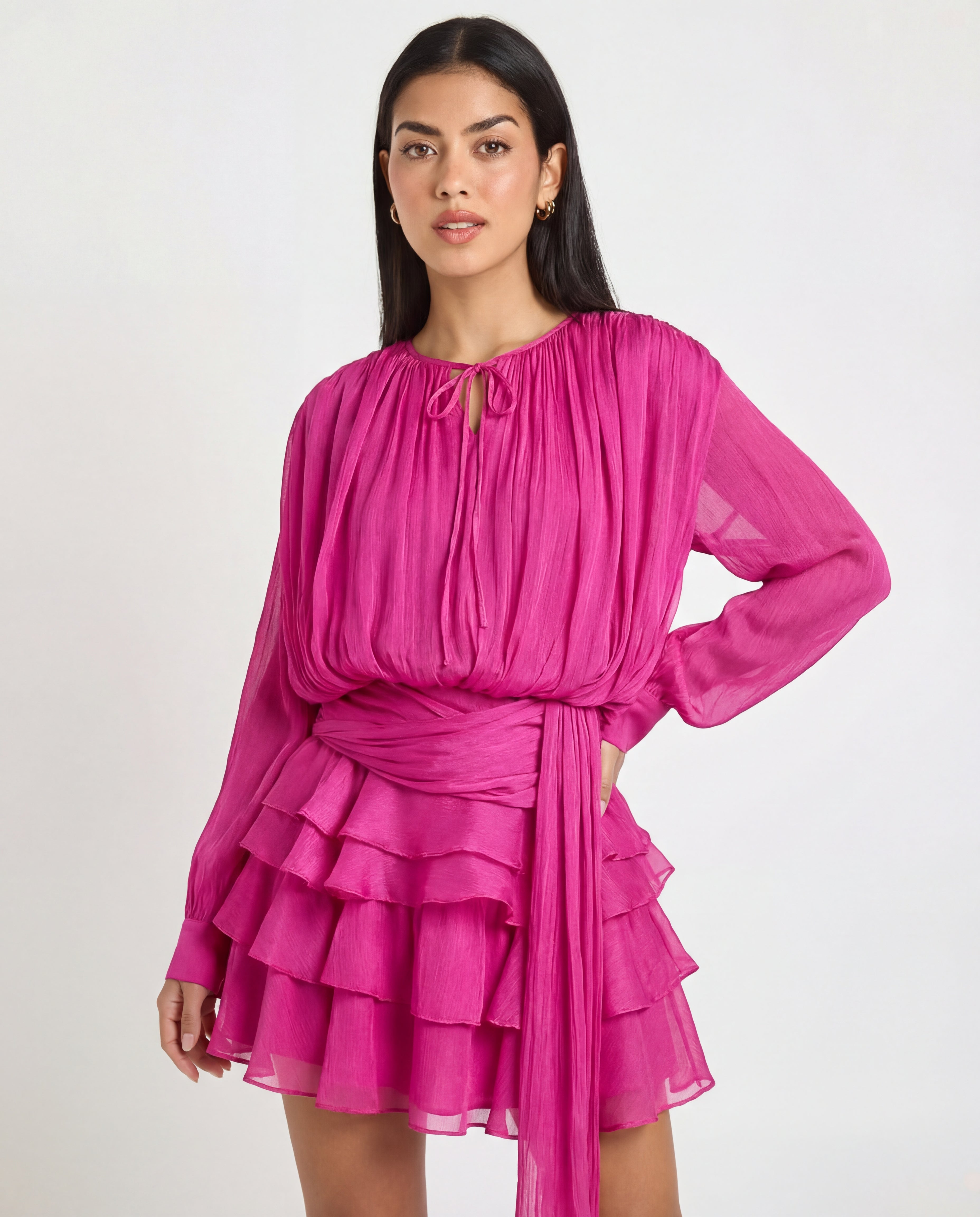Elowen Fully Pleated Ruffled Mini Dress
