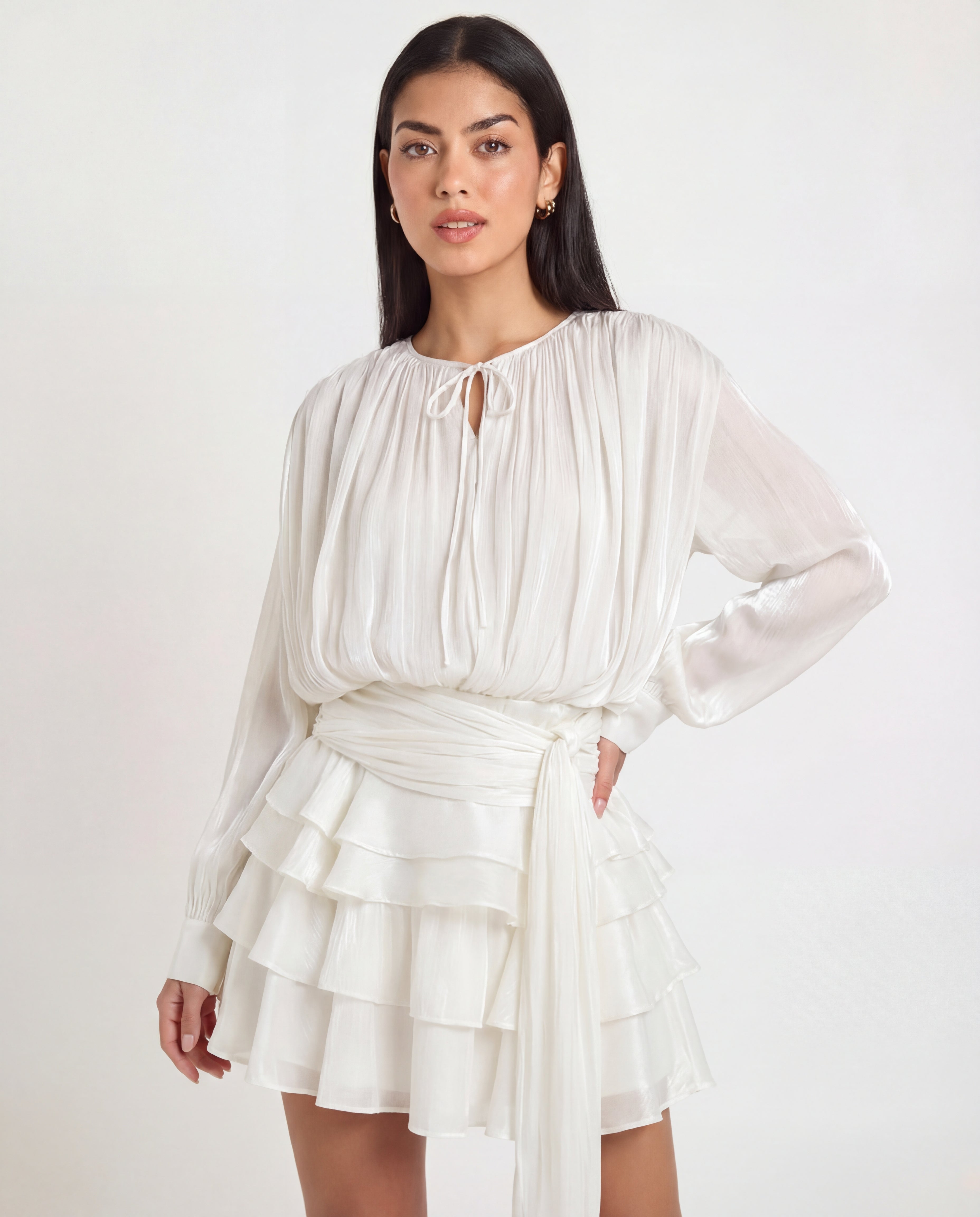 Elowen Fully Pleated Ruffled Mini Dress