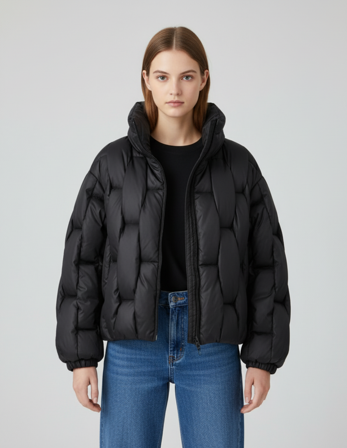 Aria Quilted Argyle Bomber