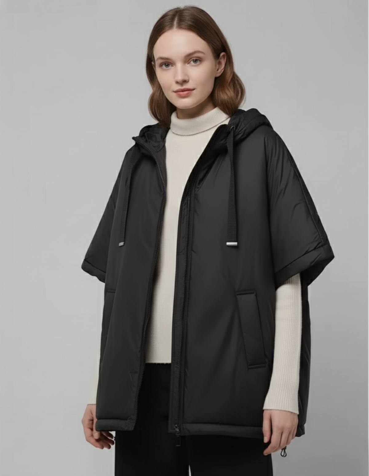 Hera Hooded Down Cape Vest