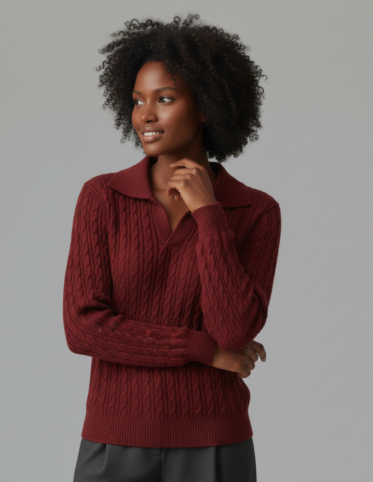 The Ellington Cable Knit Polo Sweater