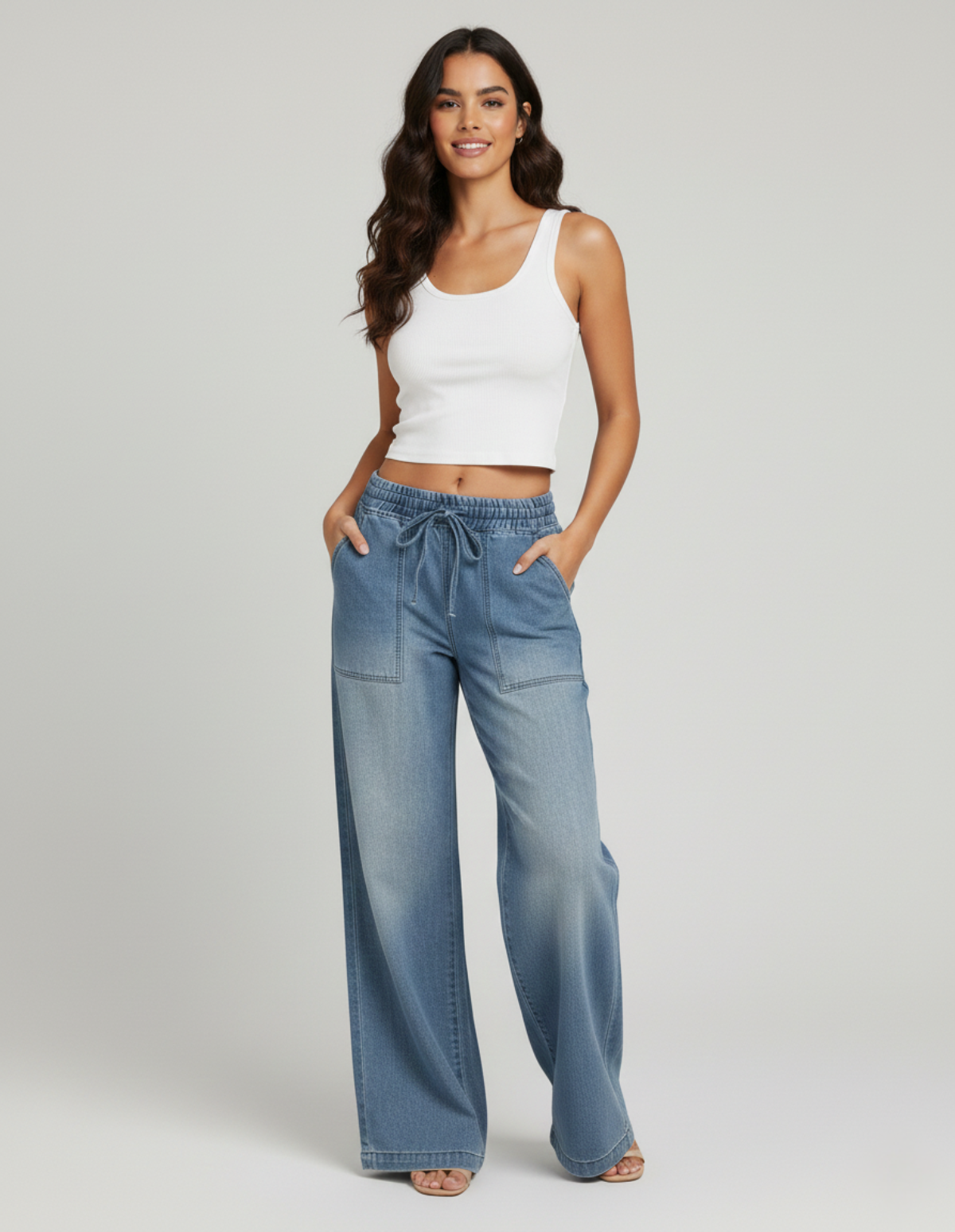 The Drawstring Denim Trousers