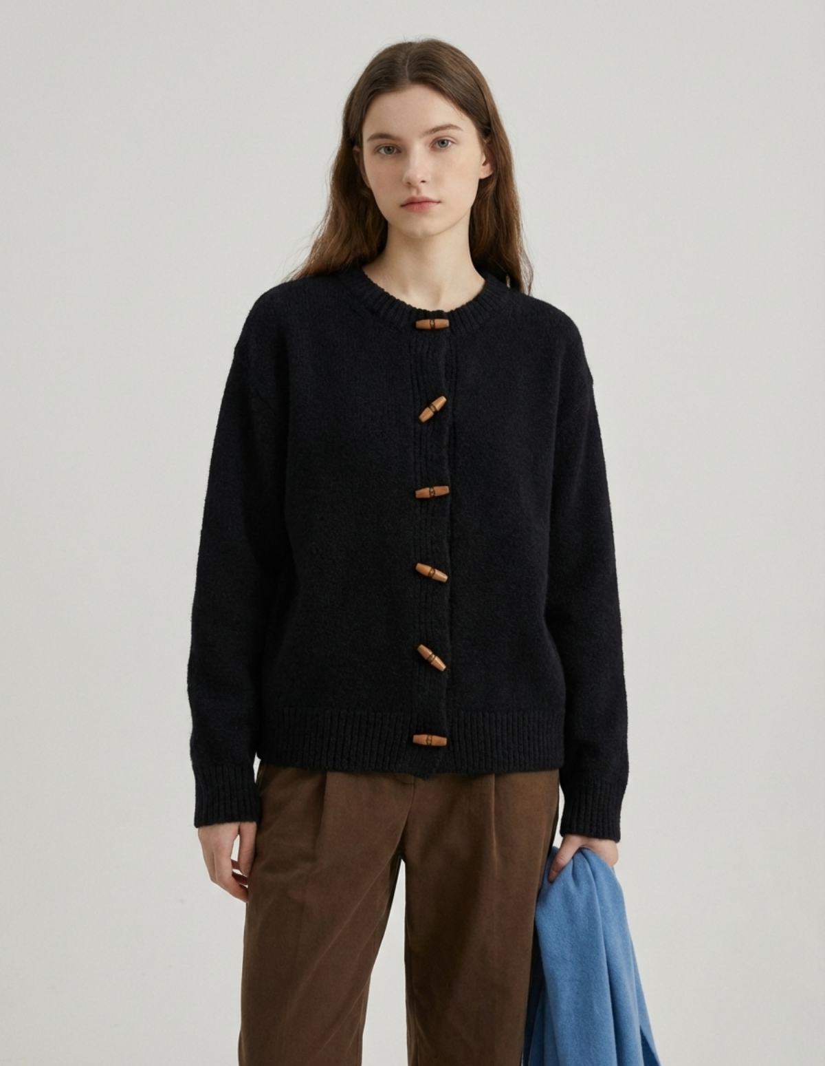 Rowan Horn-Button Knit Cardigan