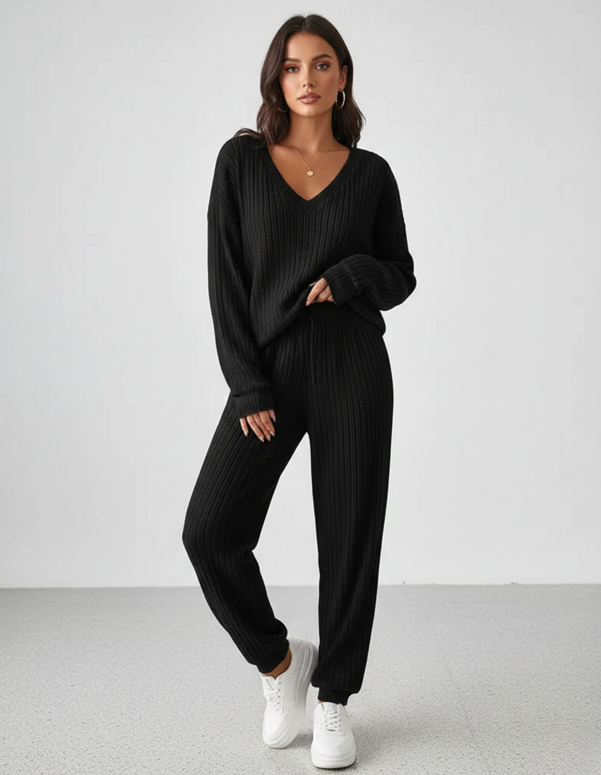 The Elin V-Neck Lounge Suit Set