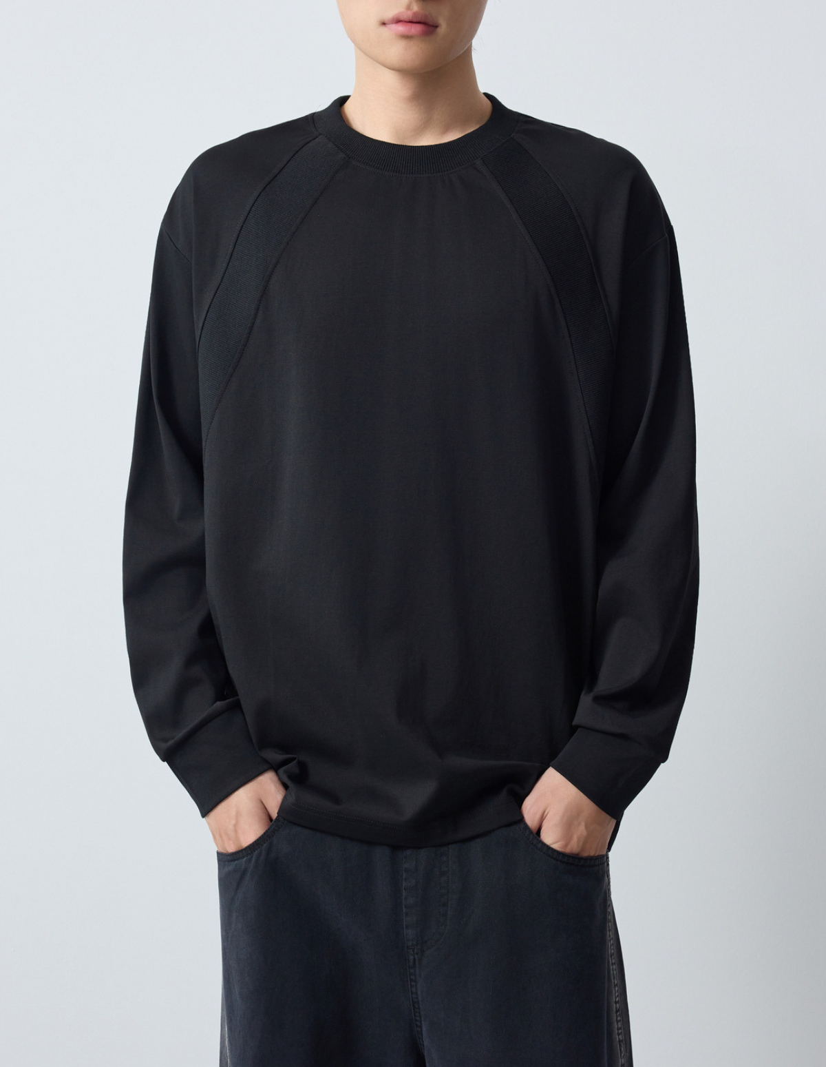 Elvian Ribbed Patchwork Long-Sleeve