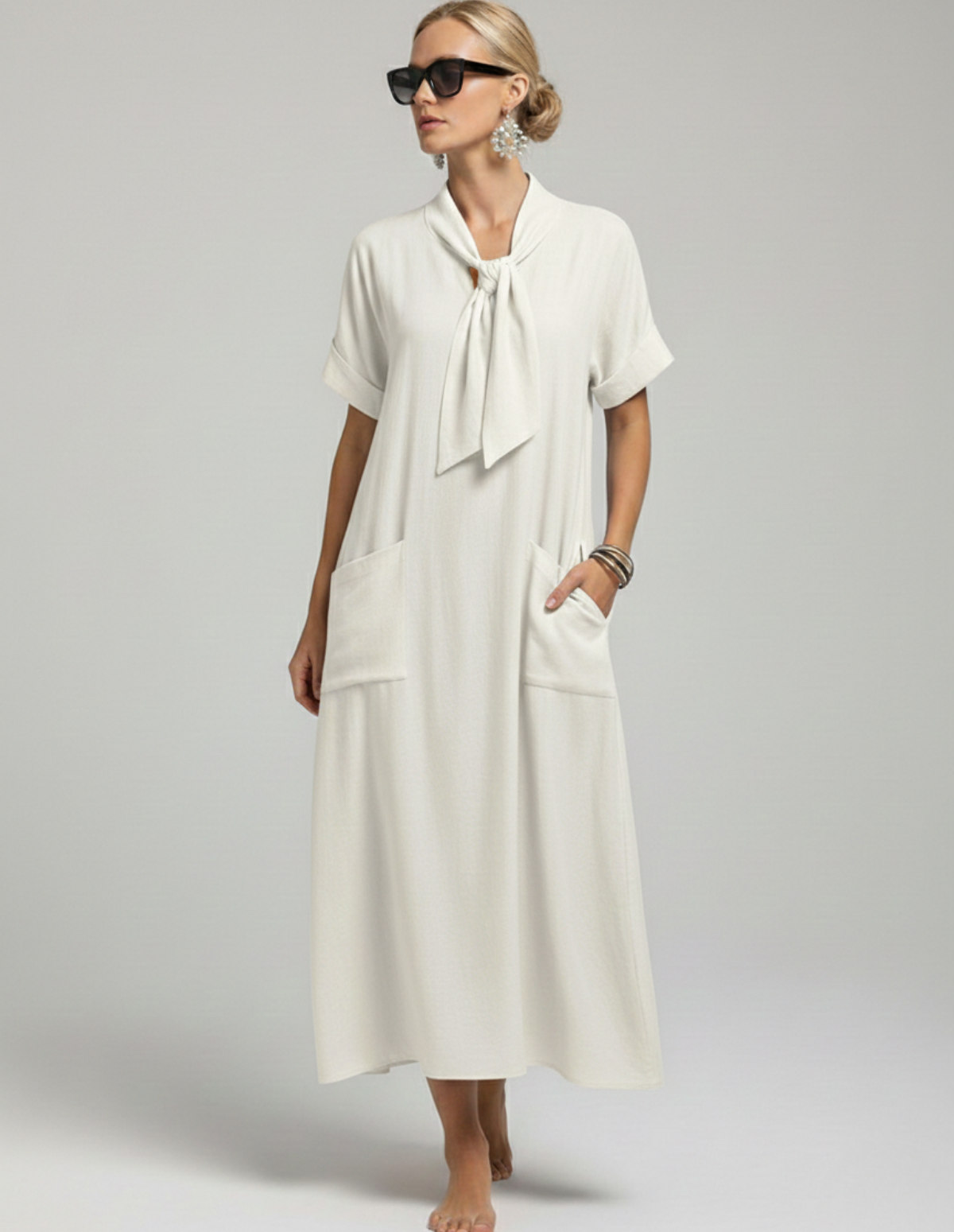 The Bow-Tie Linen Dress