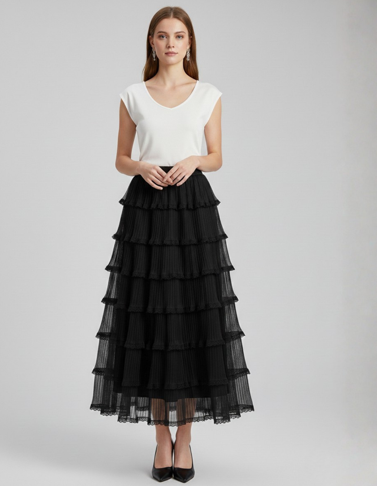 The Mesh Layered Fairy Midi Skirt