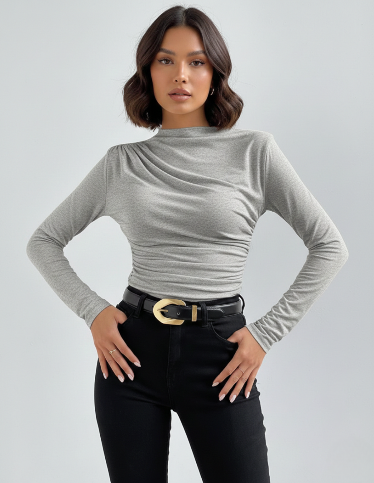 The Slim Base Pleated Long Sleeve