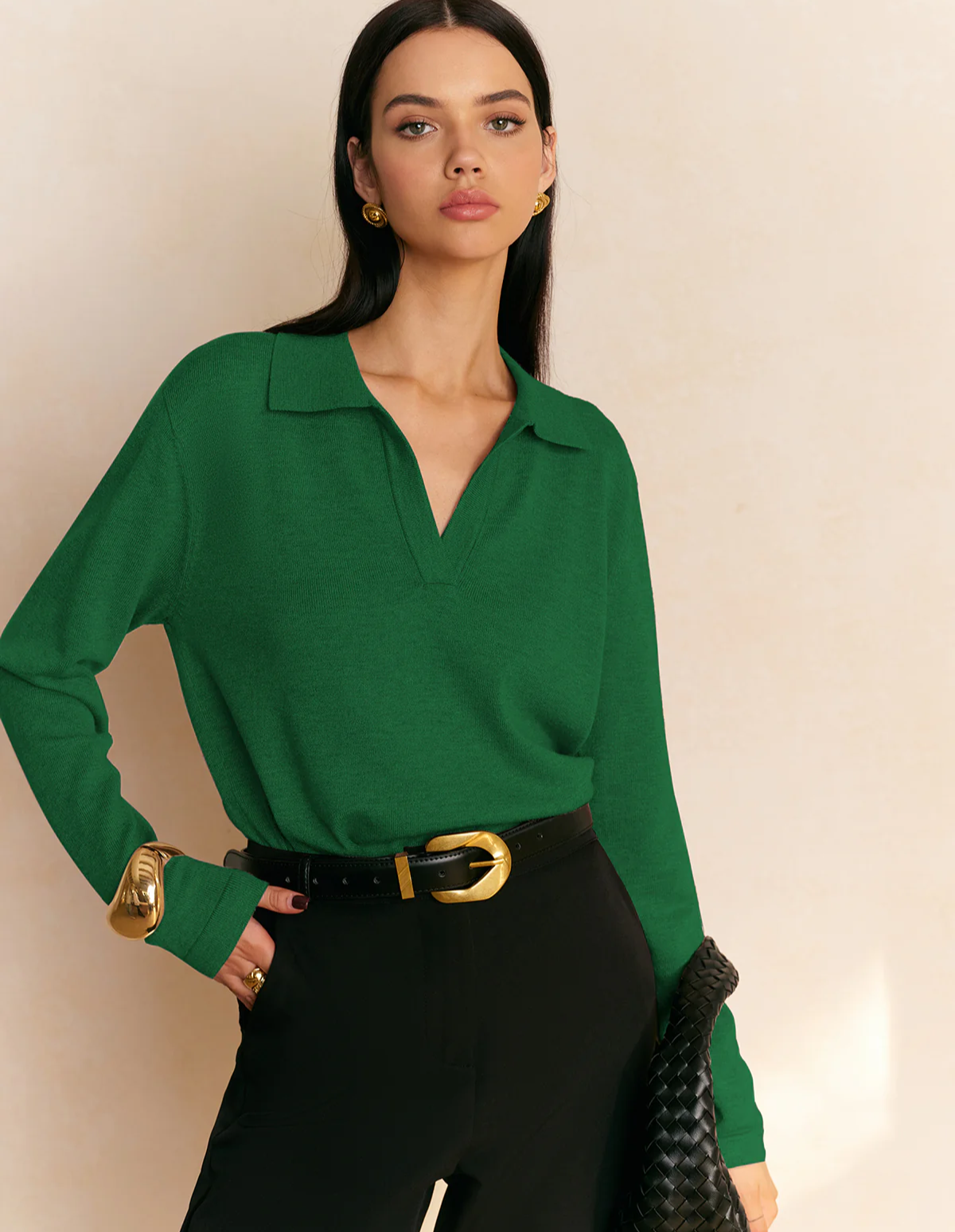 Véronne V-Lapel Knit Sweater