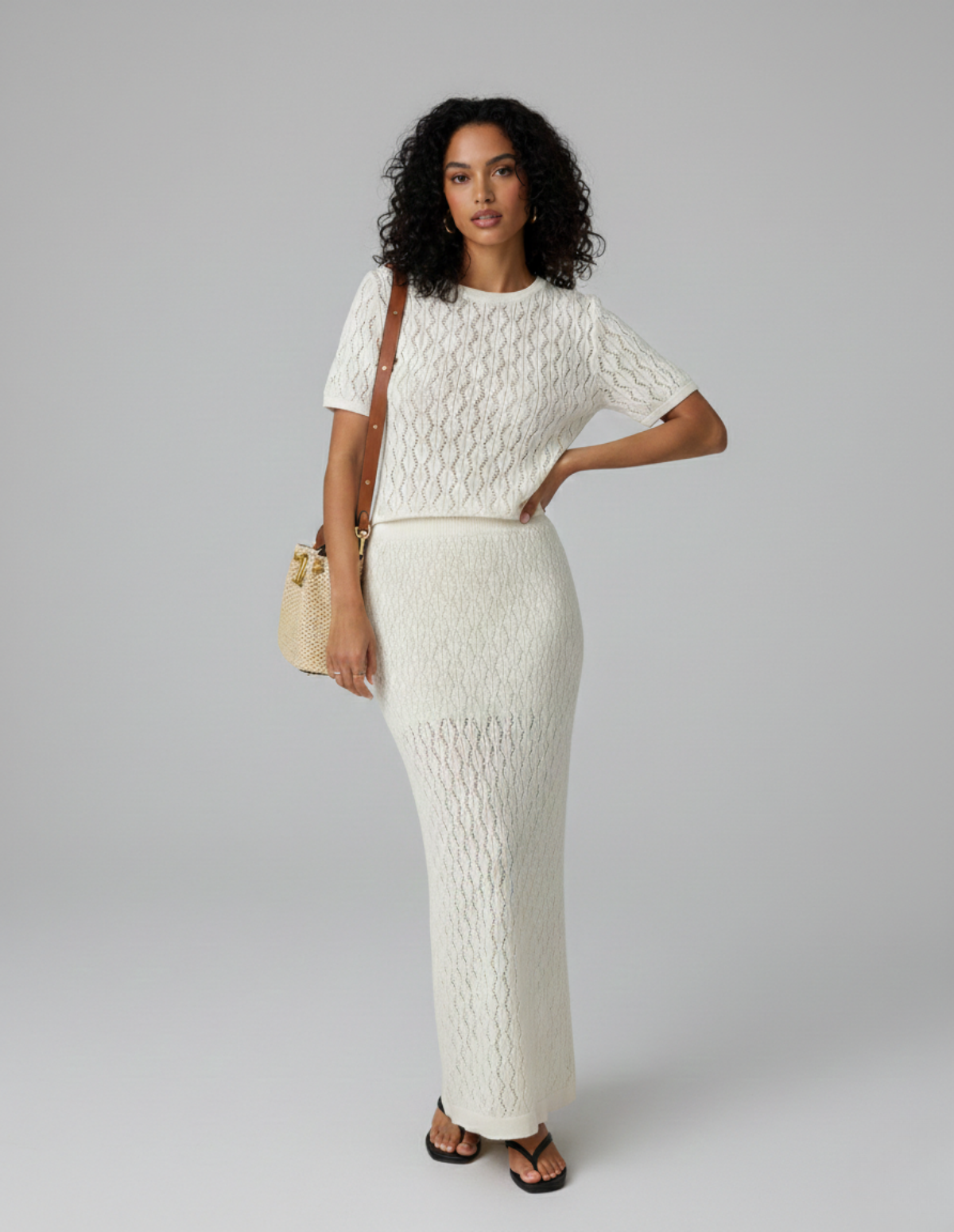 French Solid Color Two‑Piece Skirt Set