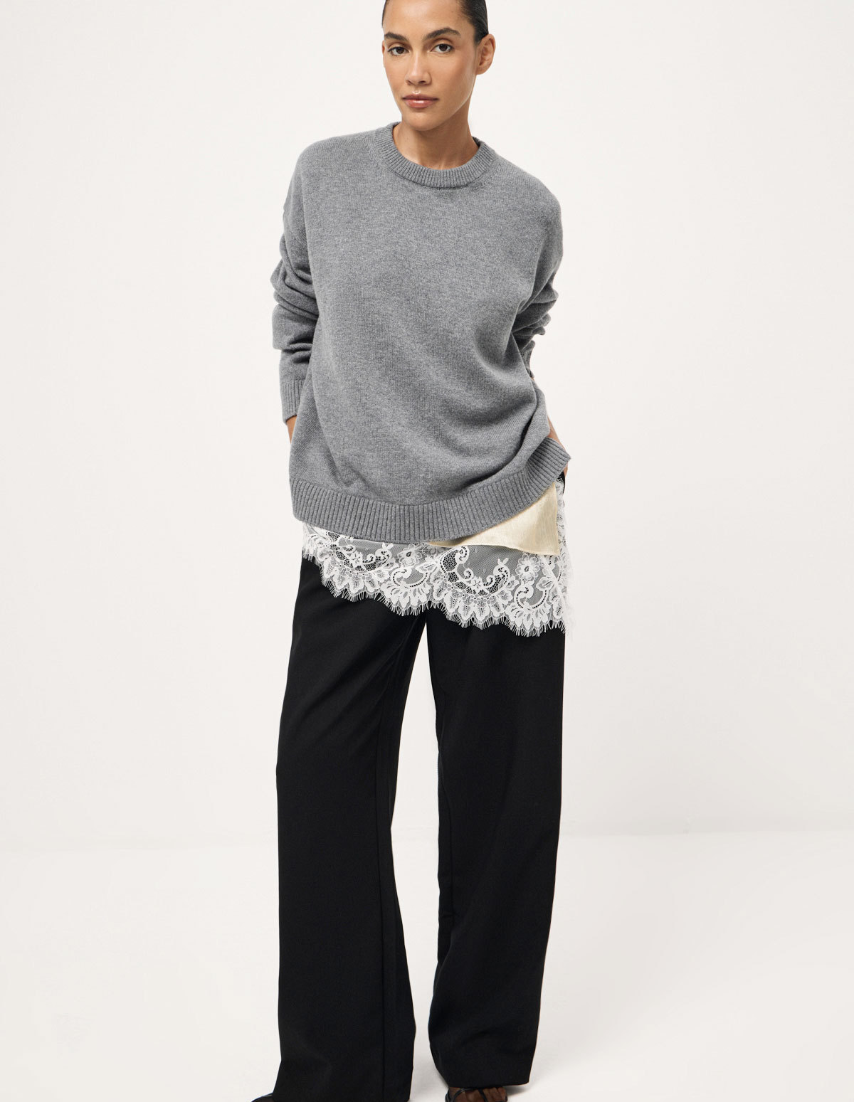 The Asymmetrical Lace Camisole Top