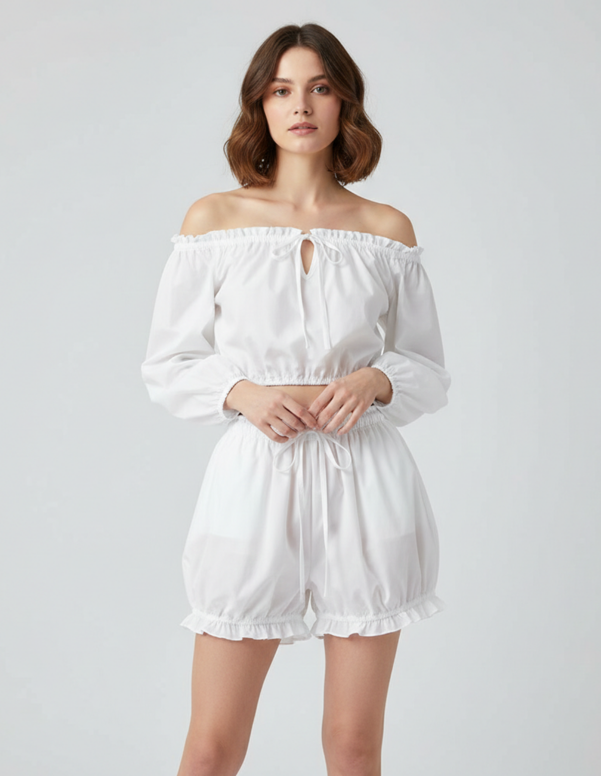 Aria One-Shoulder Top & Bud Shorts Set